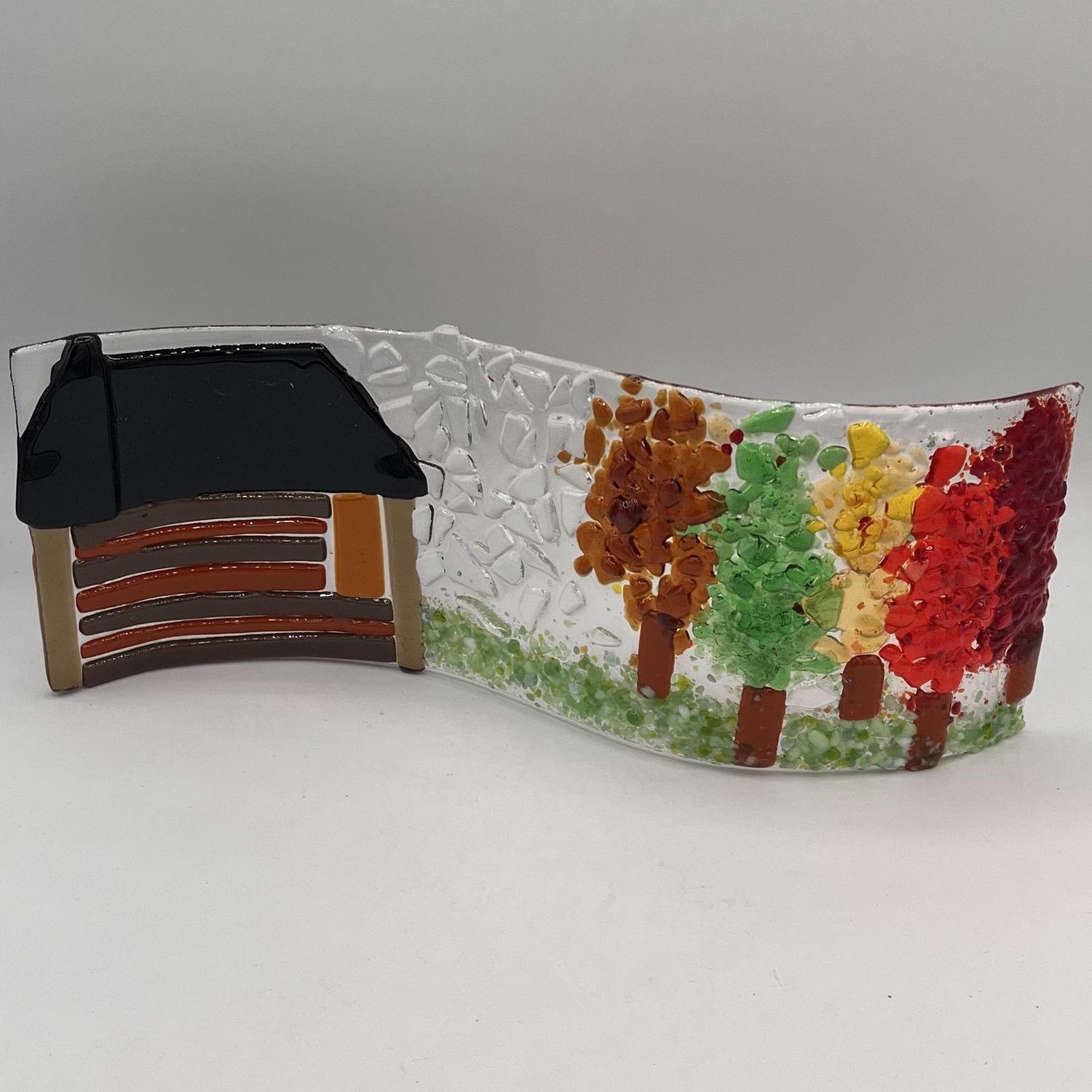 Steve Gall, Wavy Glass Stand Piece, Forest Cabin