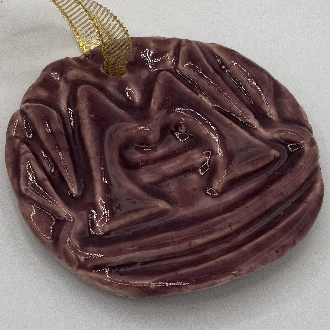 Evan Pohlman, Ceramic Marcum Fountain Ornament, Purple Design
