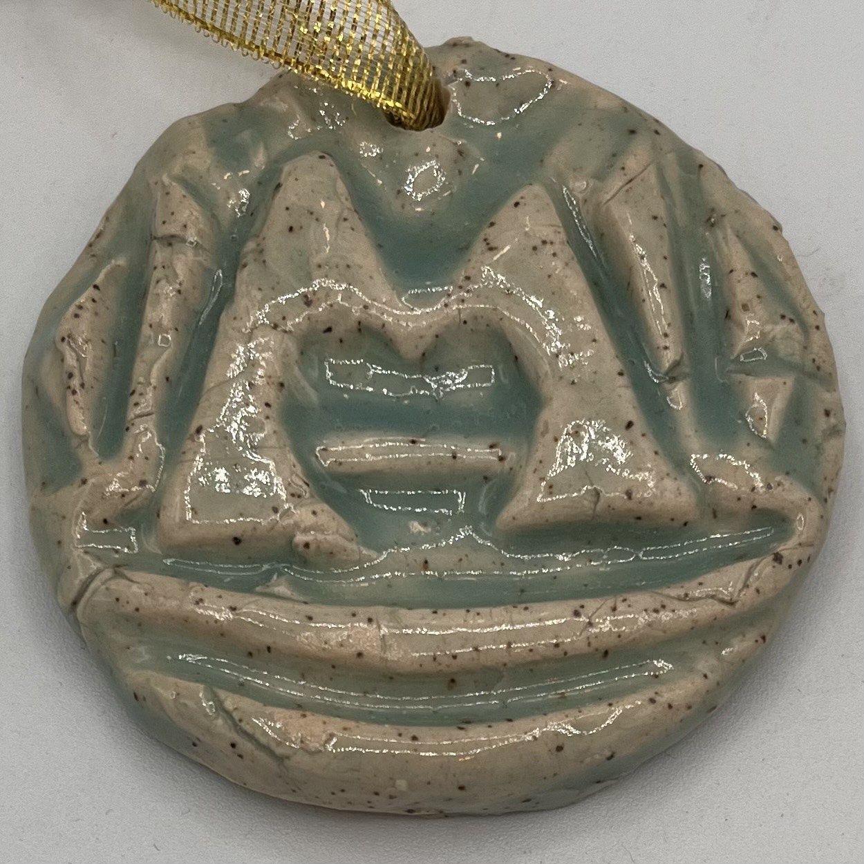 Amy Thompson, Ceramic Marcum Fountain Ornament, Light Blue Design