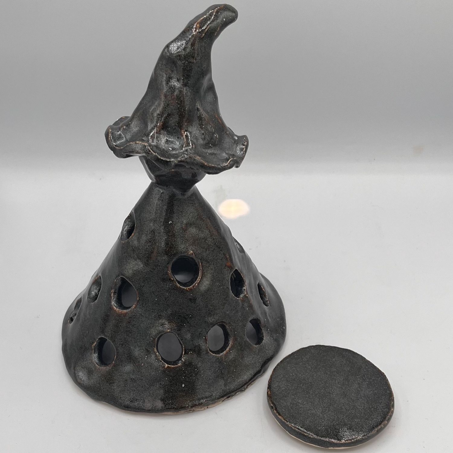 Tammy McCammon, Ceramic Figurine &amp; Coaster, Sparkly Witch with Matching Coaster