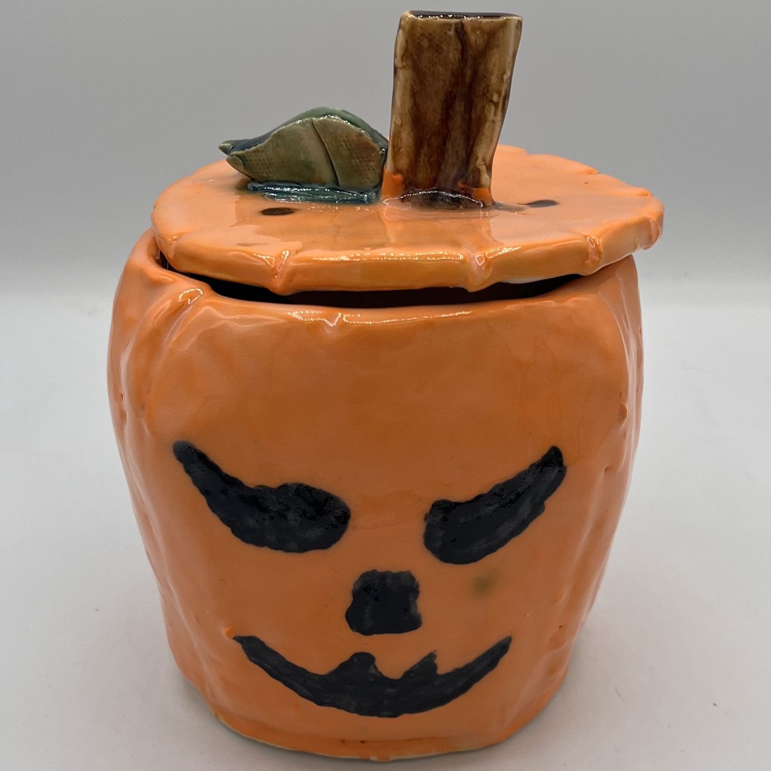 Dionysia Sanchez, Lidded Ceramic Container, Jack-O-Lantern