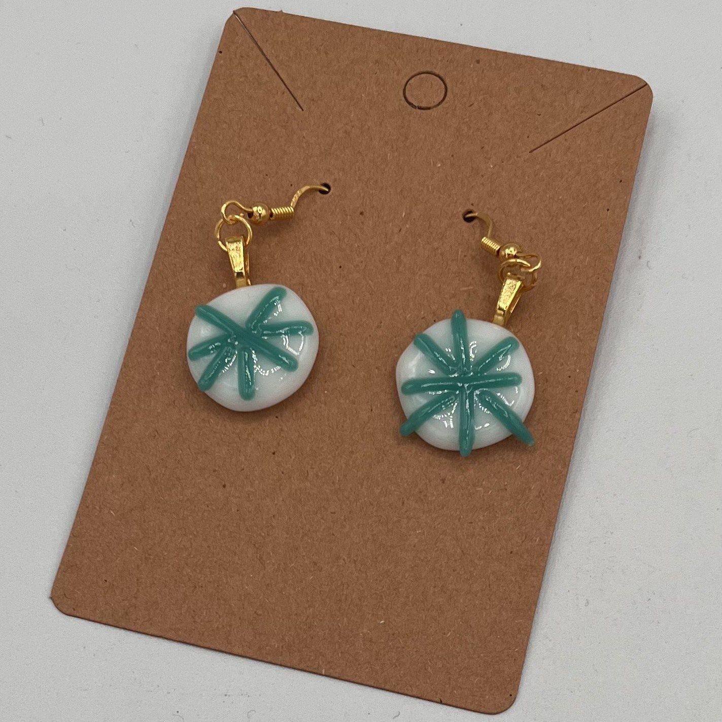 Kara Burgdorf, Fused Glass Earrings, Blue Snowflakes