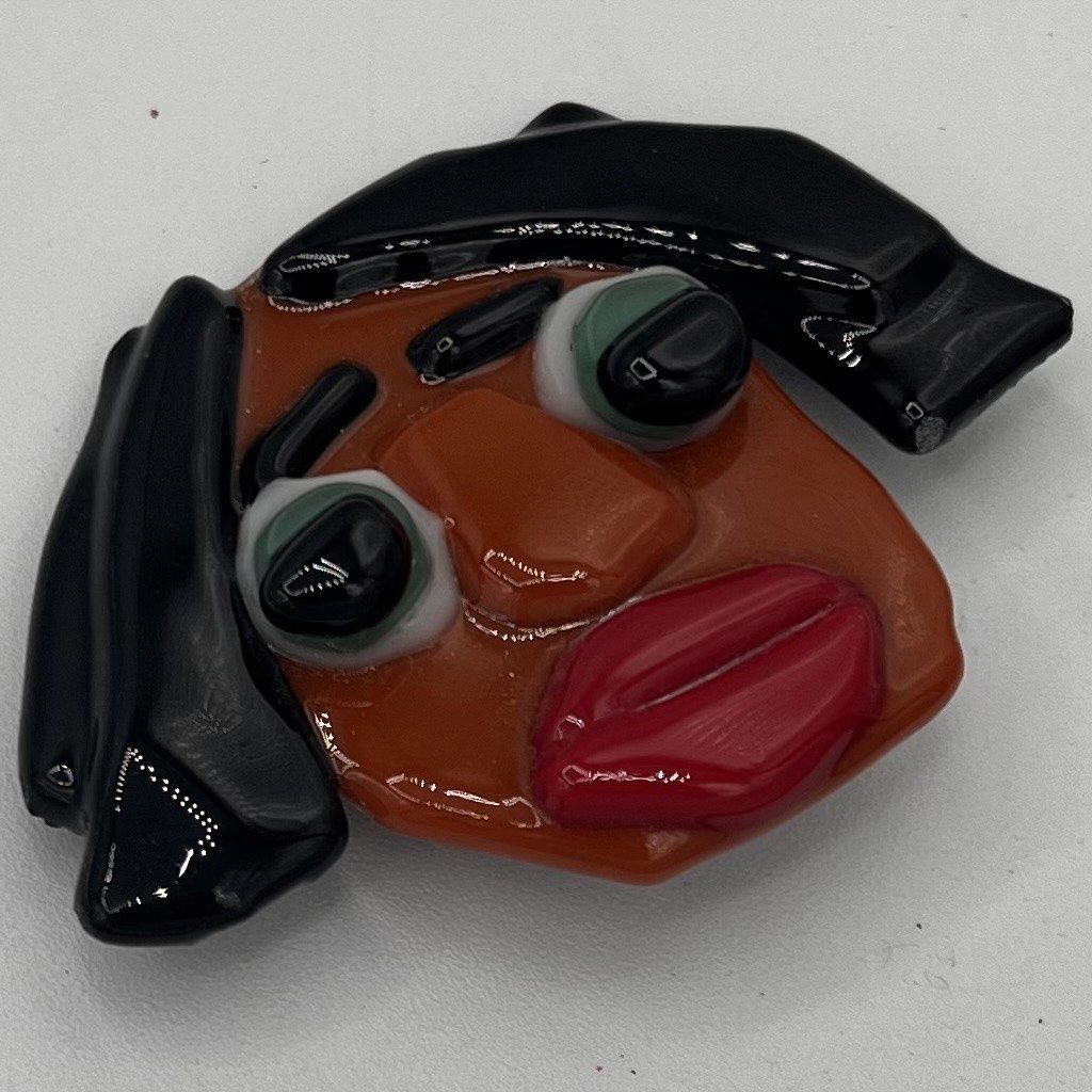 Mary Phifer, Fused Glass Magnet, Black-Haired Character