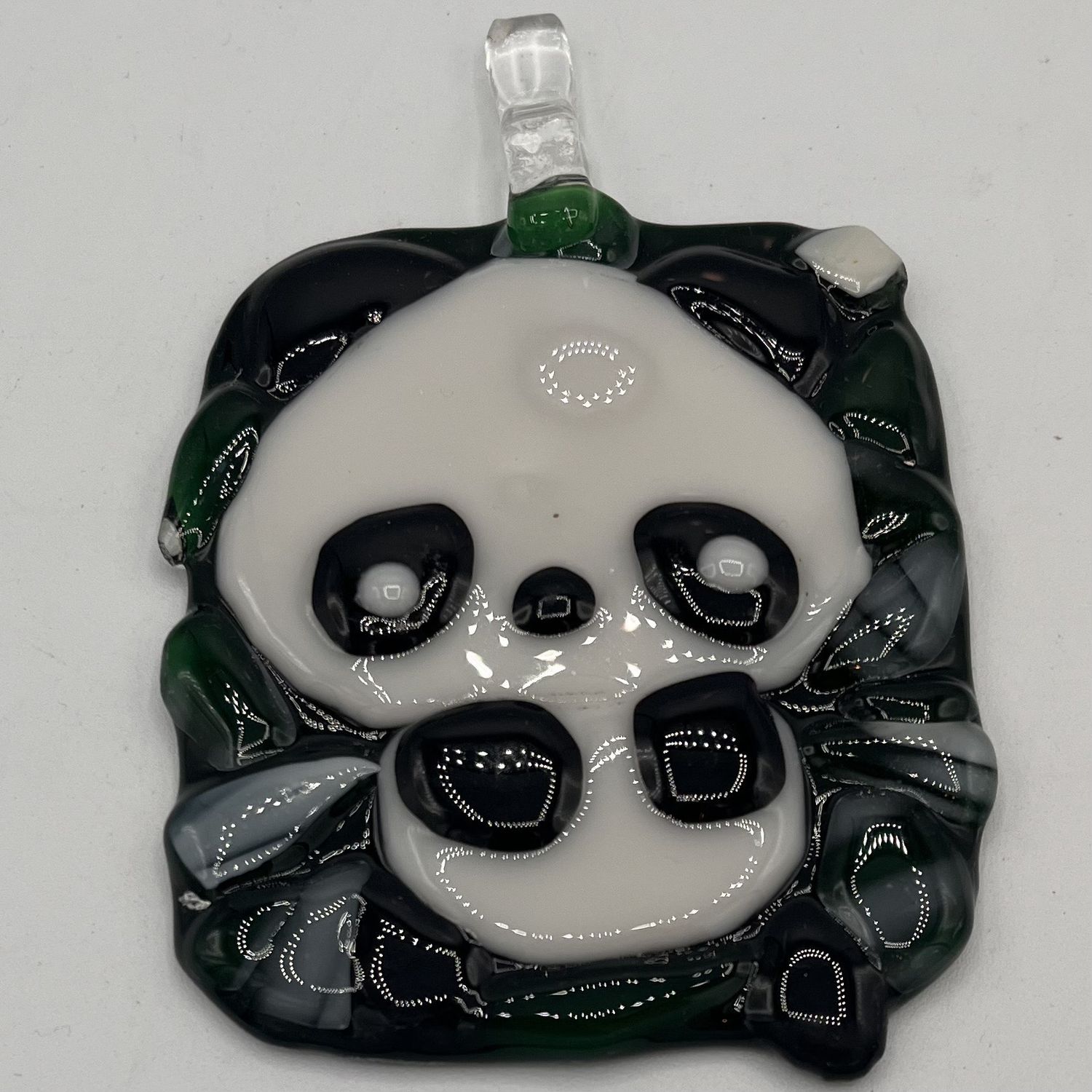Duane Sparks, Fused Glass Suncatcher, Panda Bear