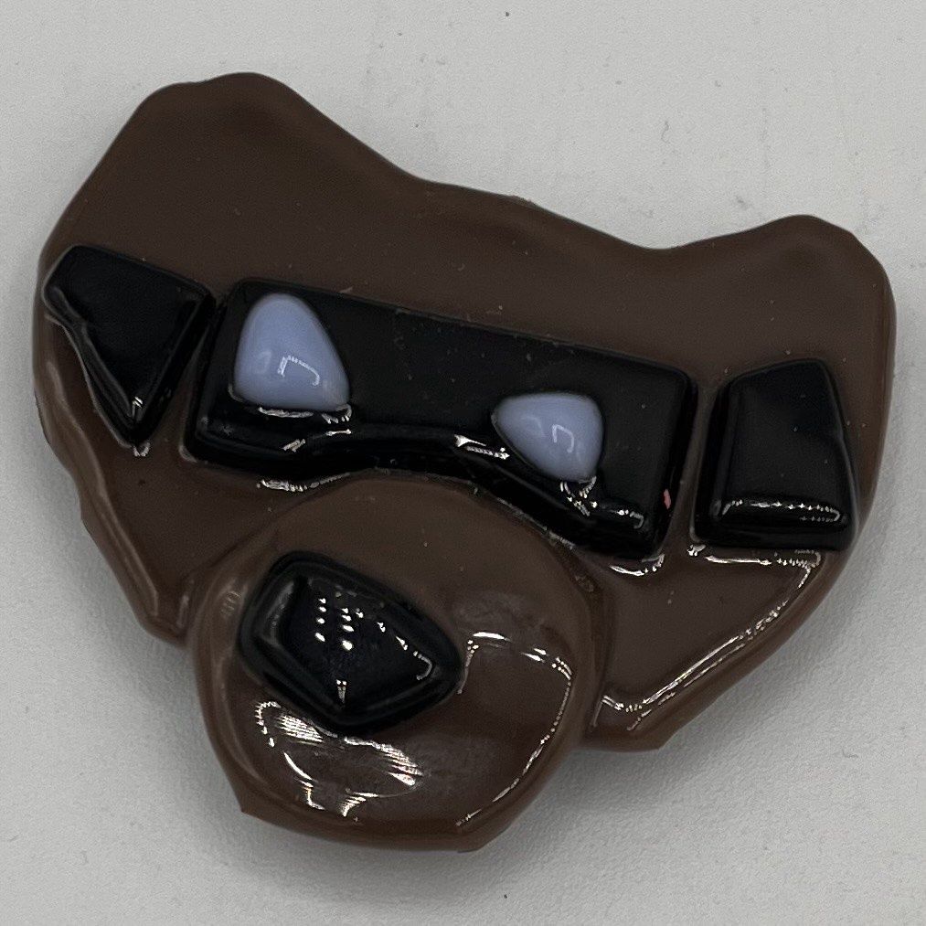Evan Pohlman, Fused Glass Magnet, Brown Raccoon