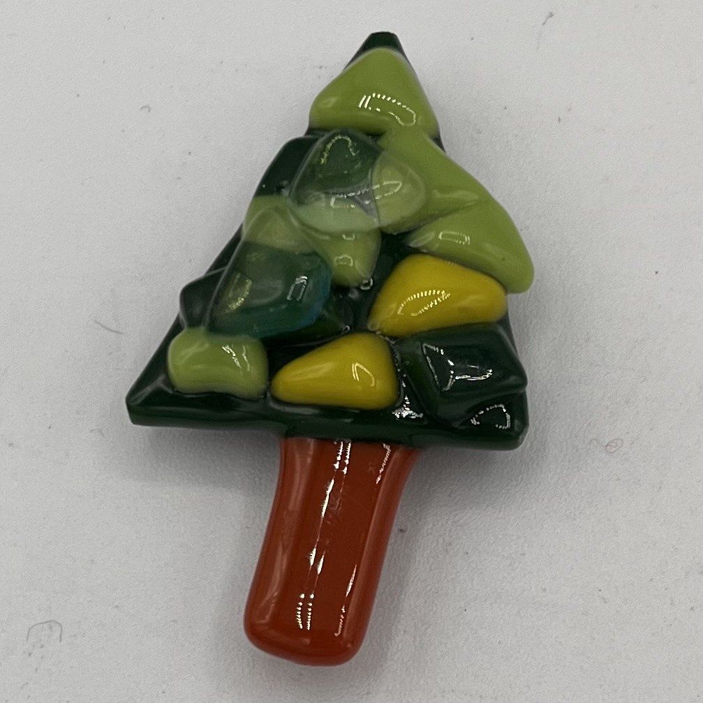 Meredith Bokeno, Fused Glass Magnet, Small Tree 1
