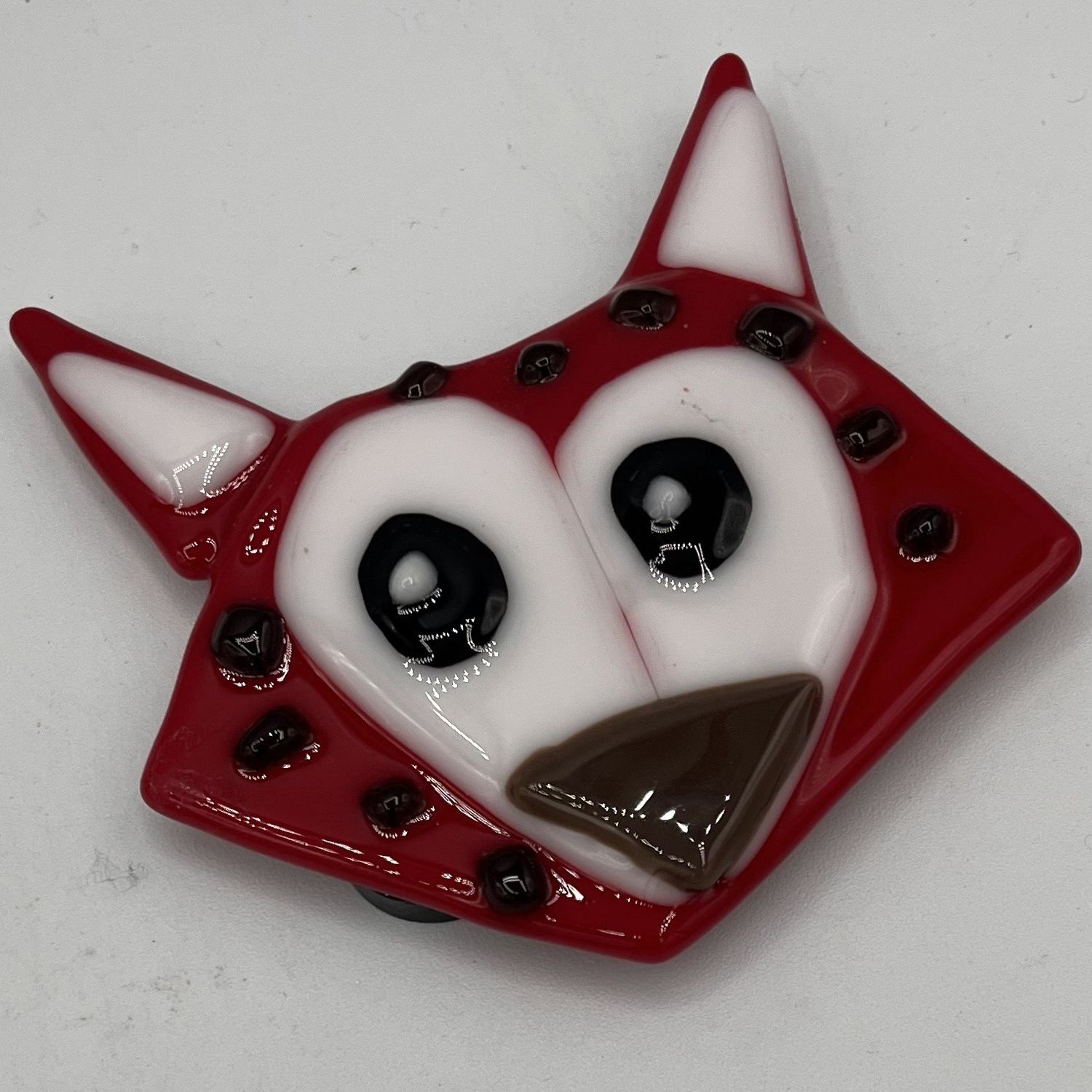 Andrea Walker, Fused Glass Magnet, Fox Head