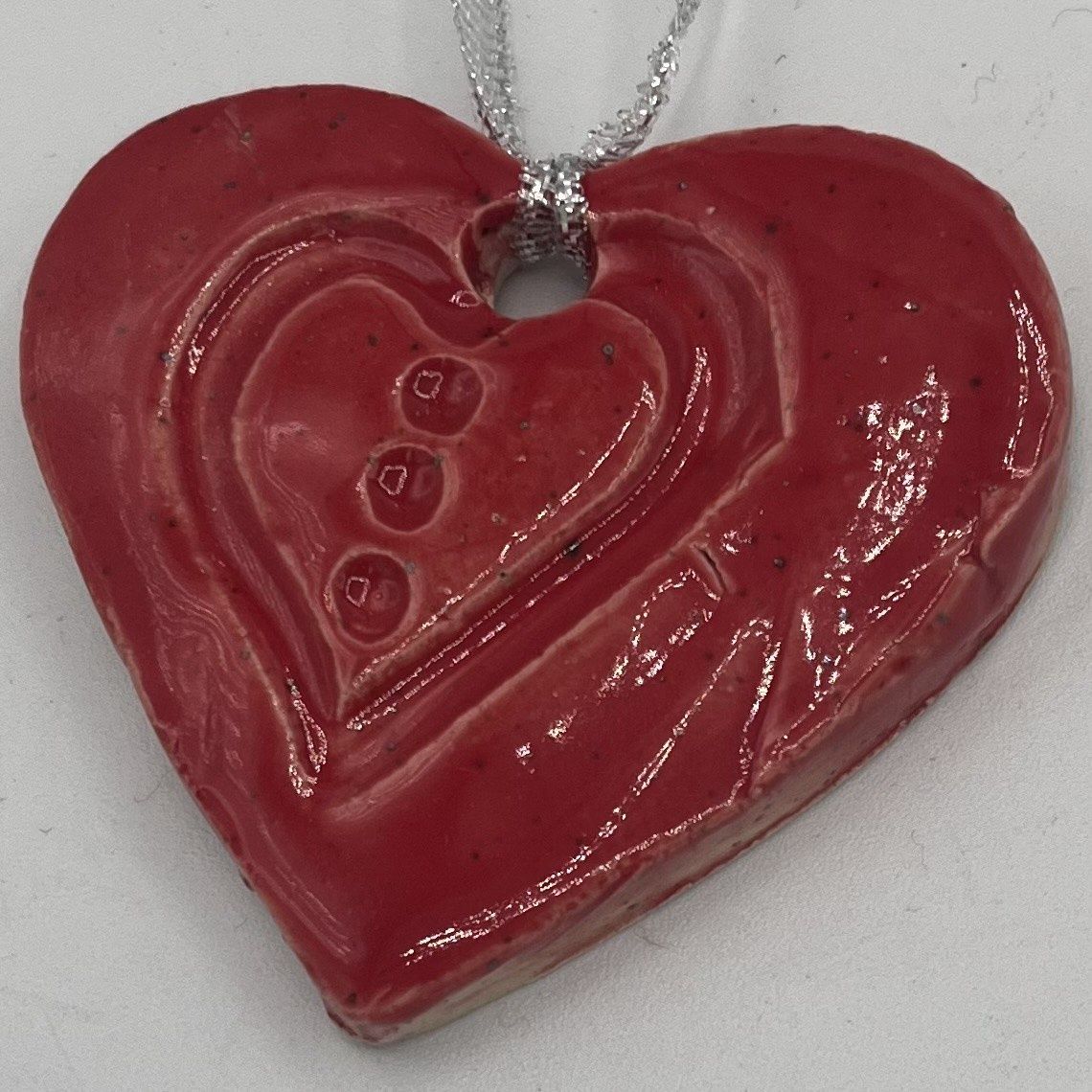 Annie Baxter, Ceramic Ornament, Red Heart 1