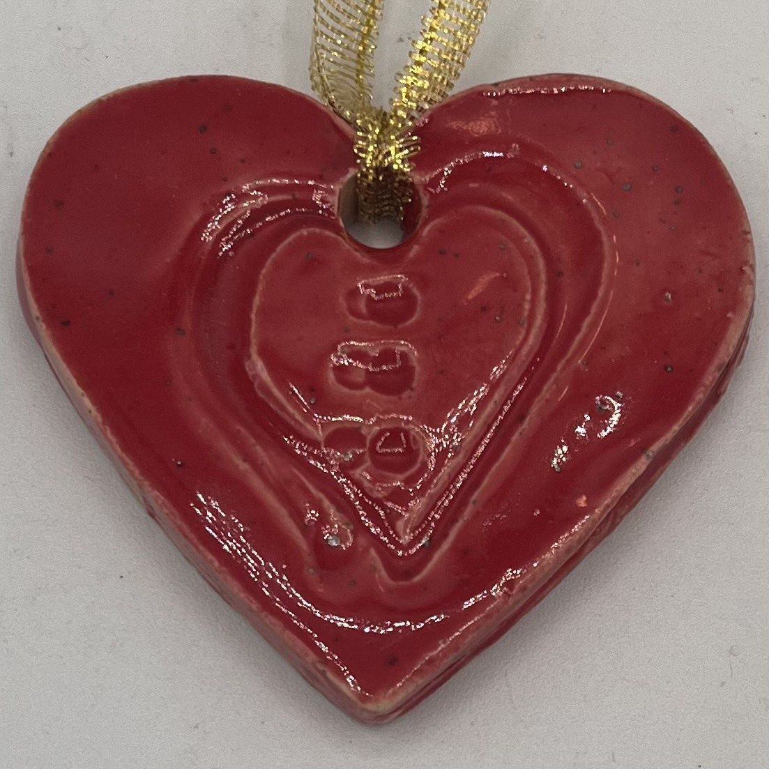 Annie Baxter, Ceramic Ornament, Red Heart 2