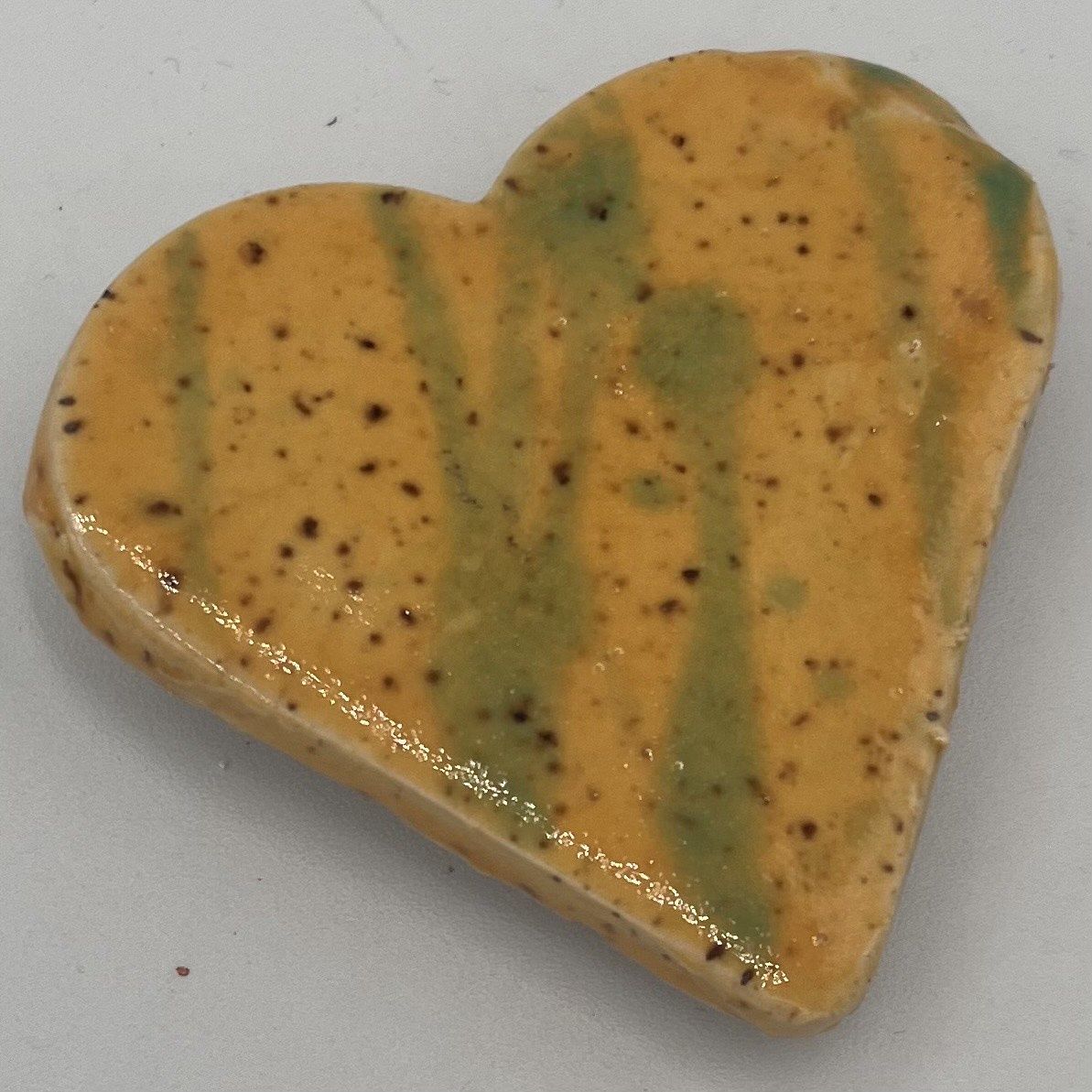 Lake Barlow, Ceramic Magnet, Yellow and Green Heart