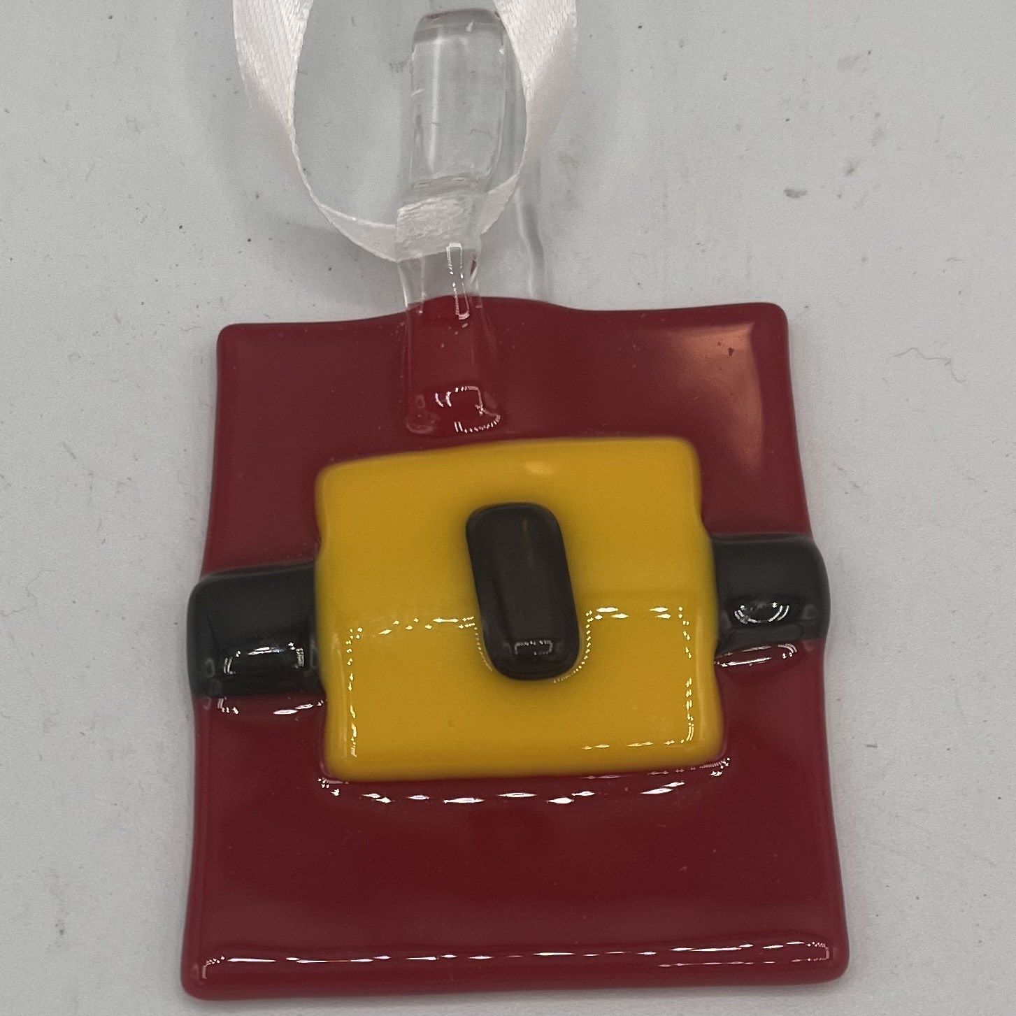 Alaina Weeks, Fused Glass Ornament, Santa&#39;s Belt