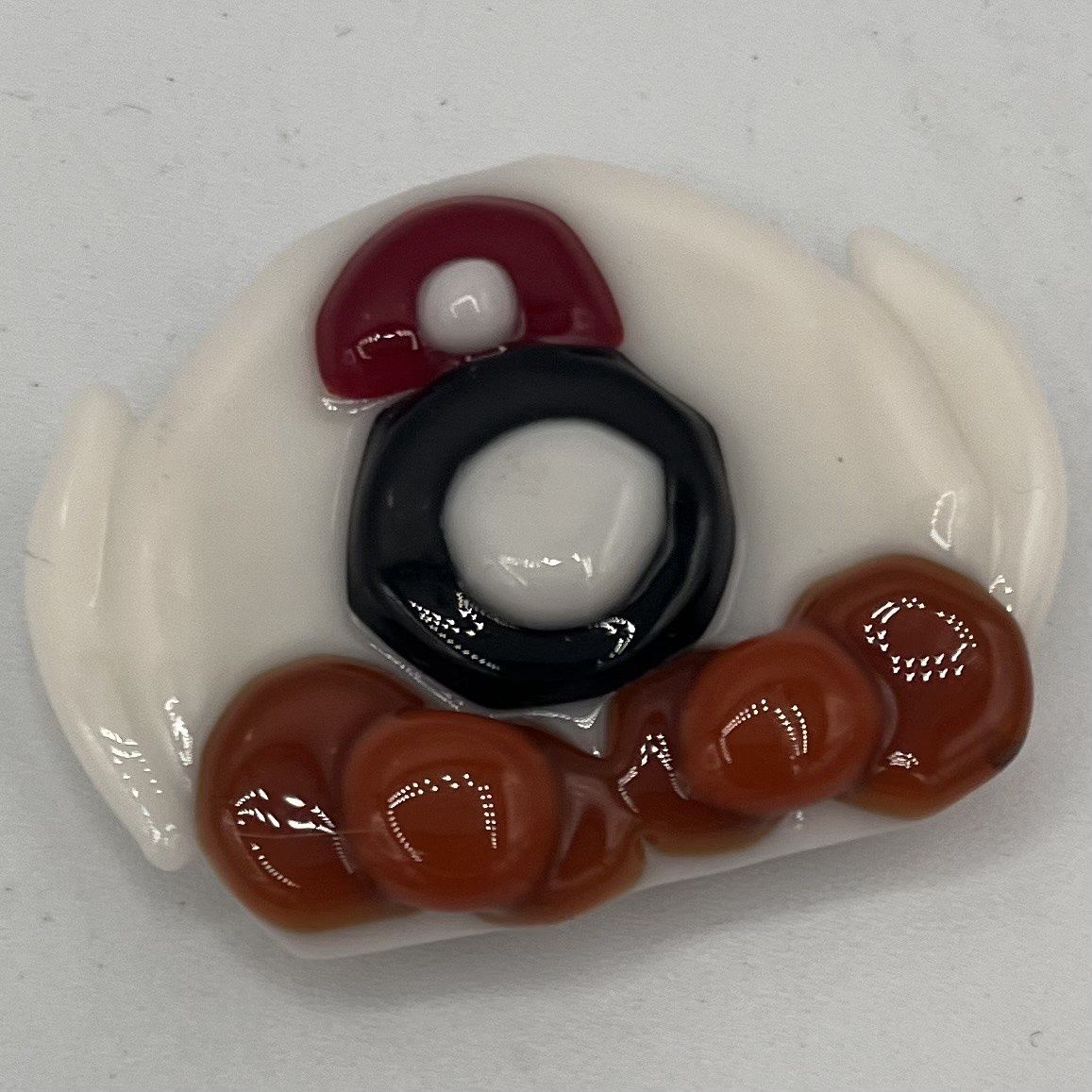 Steve Gall, Fused Glass Magnet, Small Red and Black Bird
