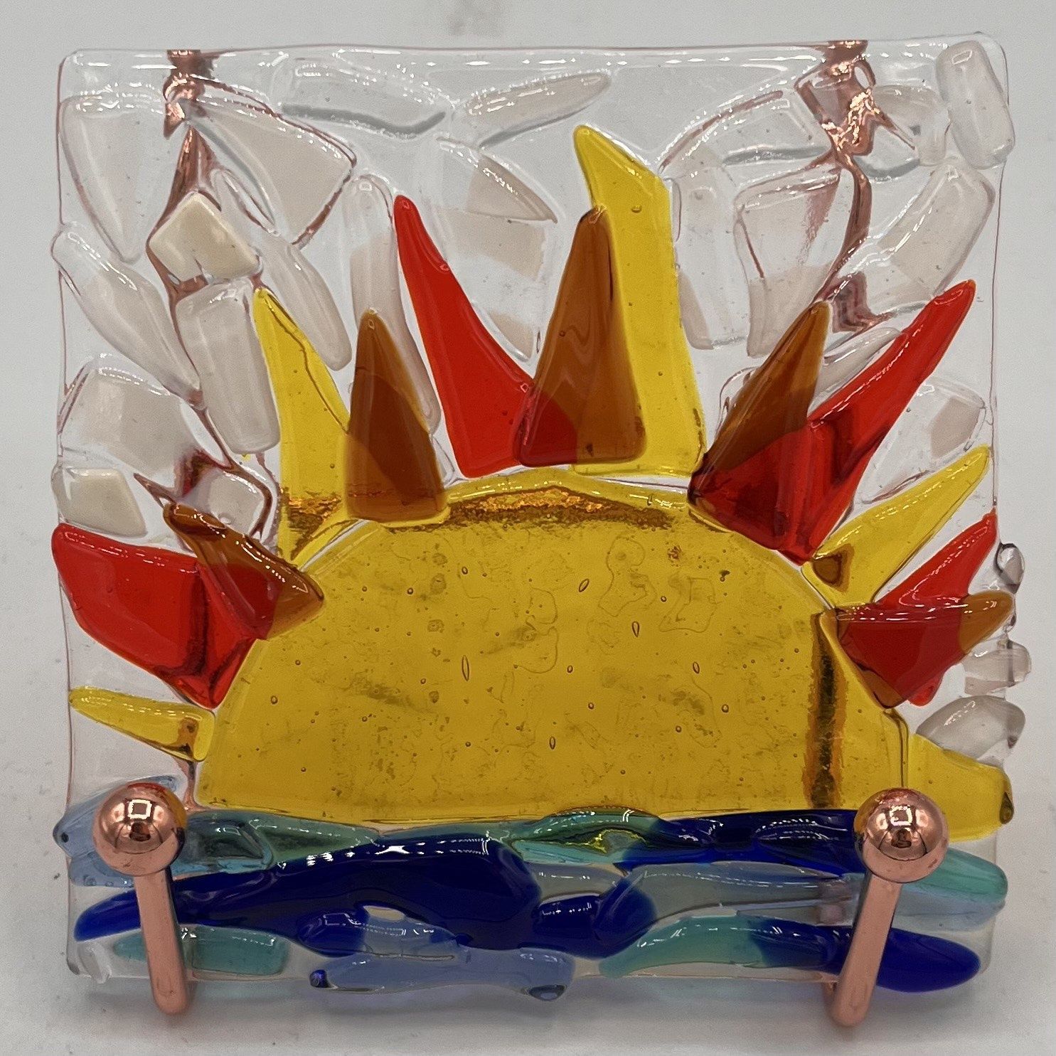 Jody Mann, Fused Glass Stand Piece, Sunny Seaside