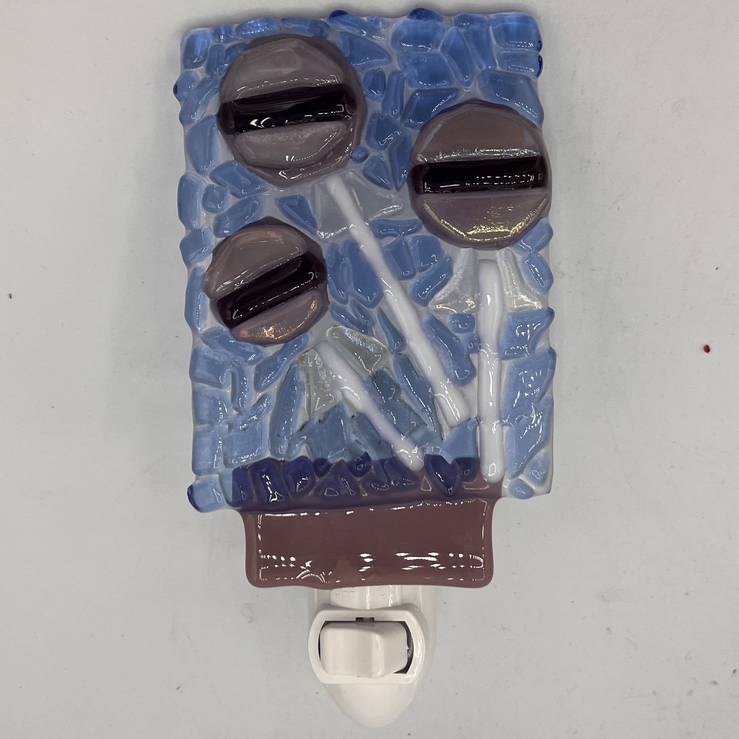 Erin Williams, Fused Glass Nightlight, Purple Lollipops
