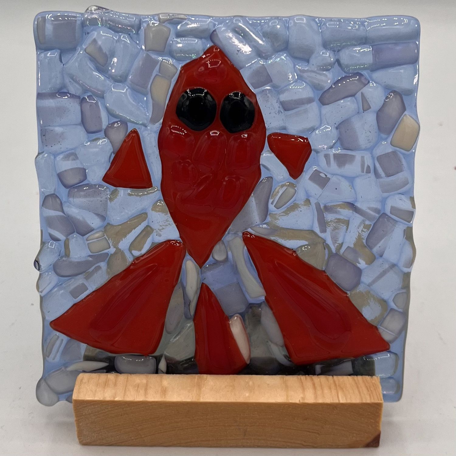 Erin Williams, Fused Glass Stand Piece, Swimming Koi