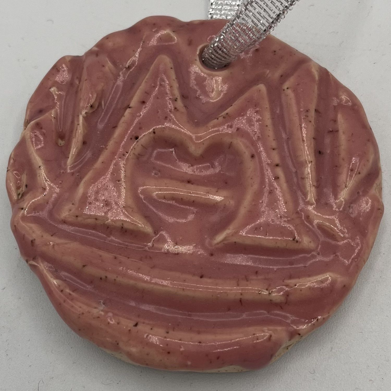 Evan Pohlman, Ceramic Ornament, Cherry Marcum &#39;M&#39;