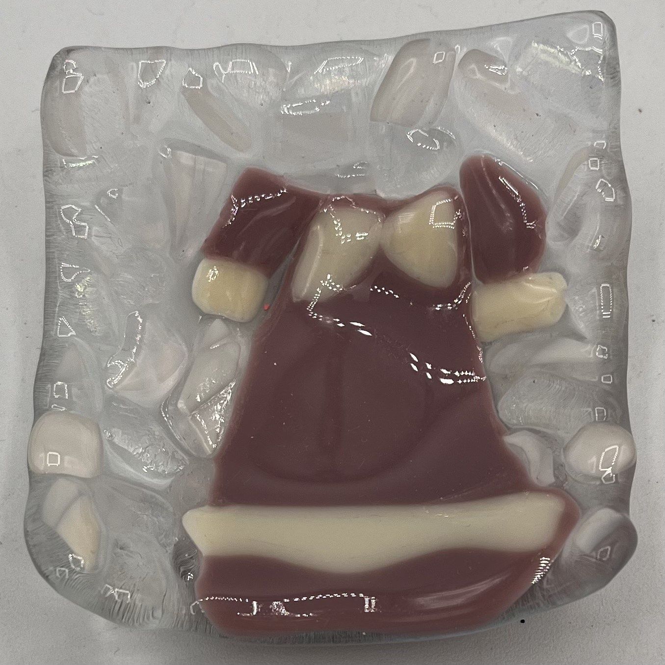 Mary Phifer, Fused Glass Ring Dish, Purple and White Dress