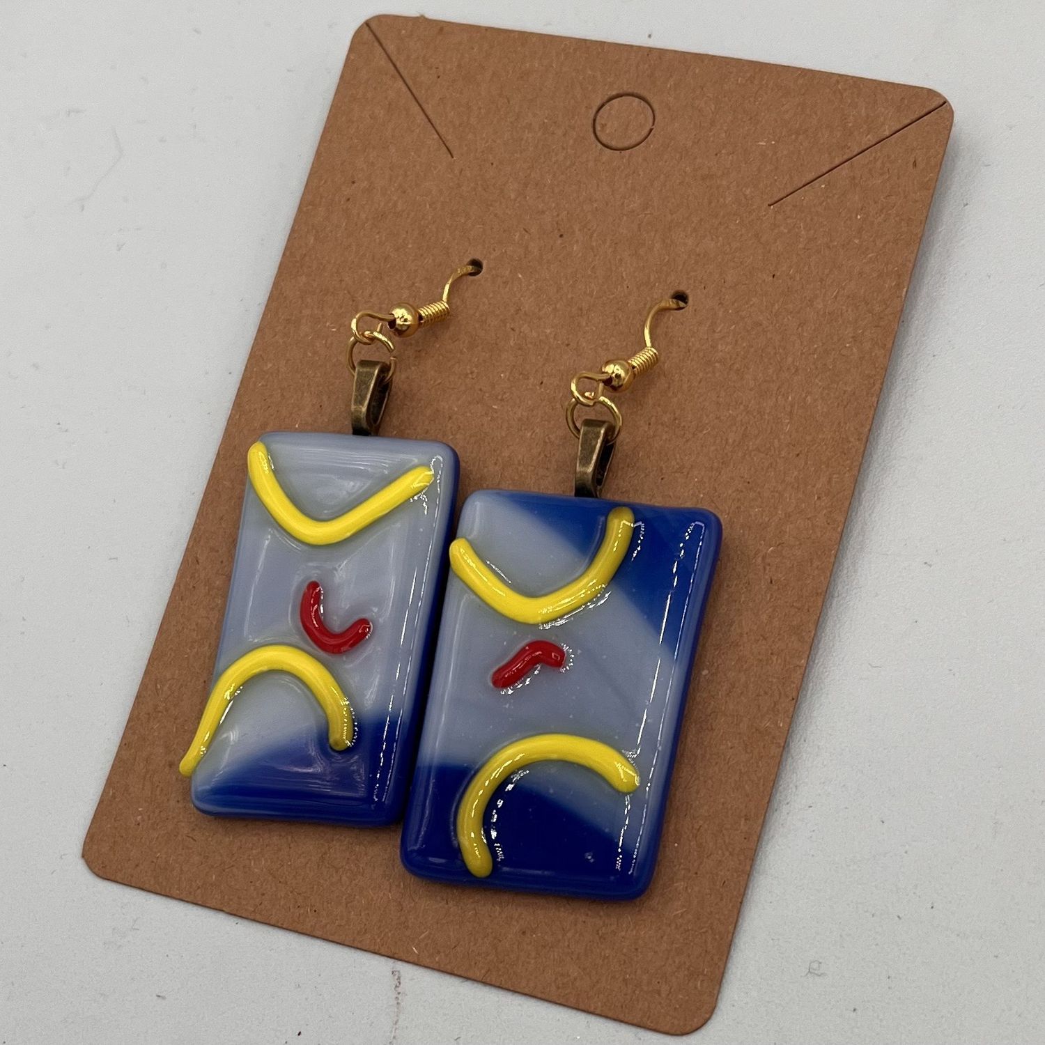 David Smyth, Fused Glass Earrings, Primary Color Design