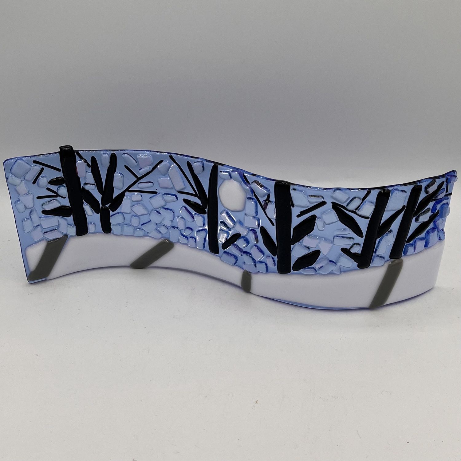 Erin Betz, Wavy Glass Stand Piece, Snowy Field