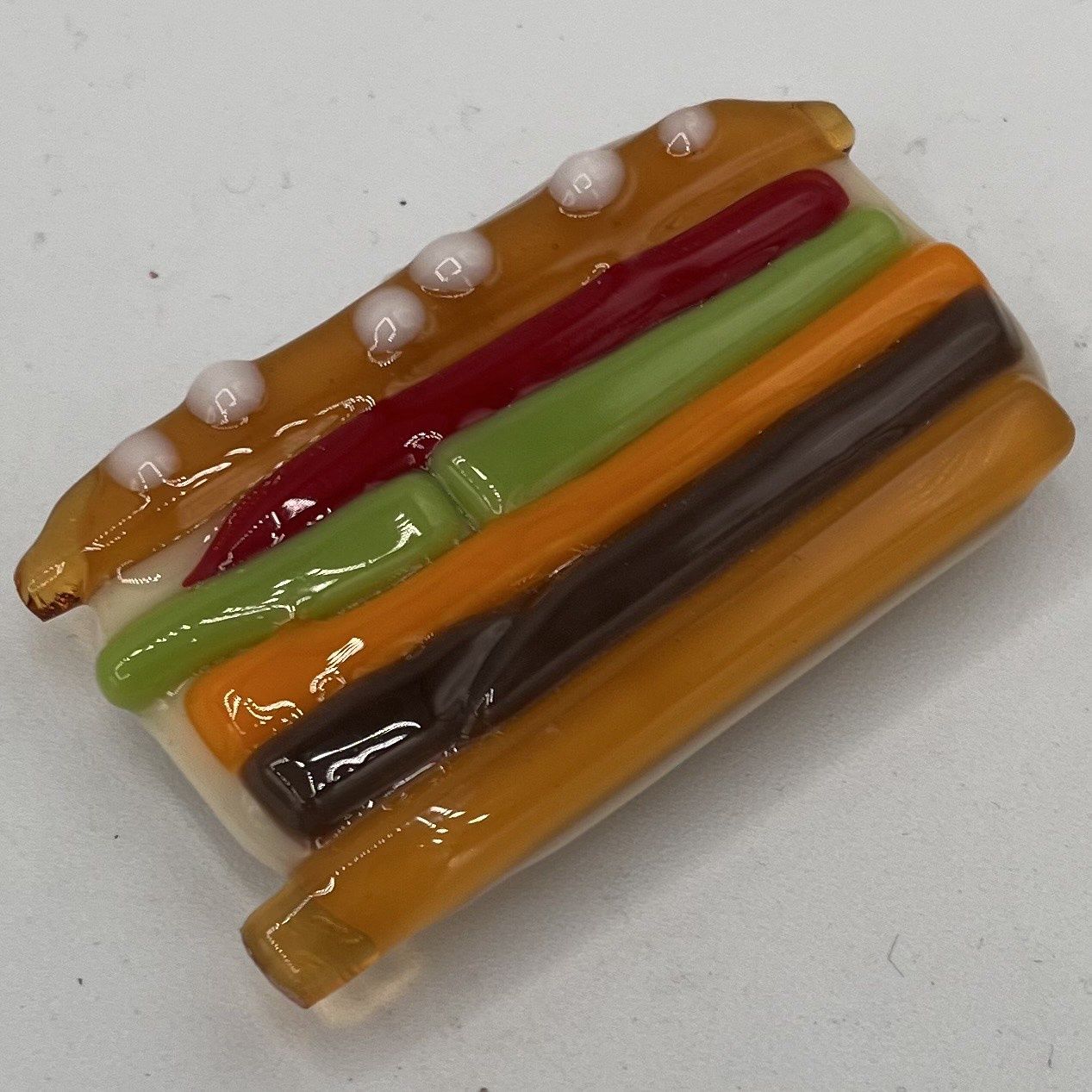 Michael Smith, Fused Glass Magnet, Cheeseburger