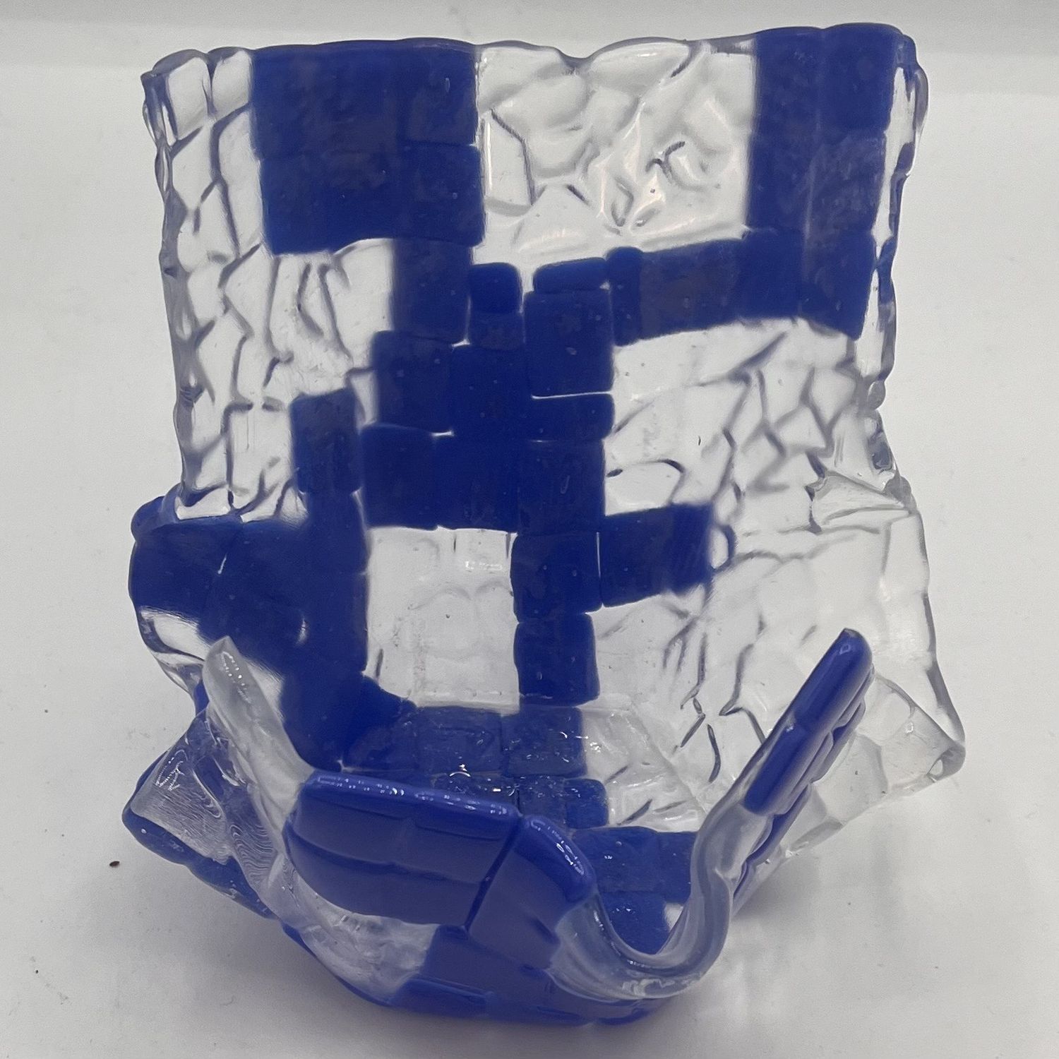 Studio, Fused Glass Drape, Blue and Transparent Design