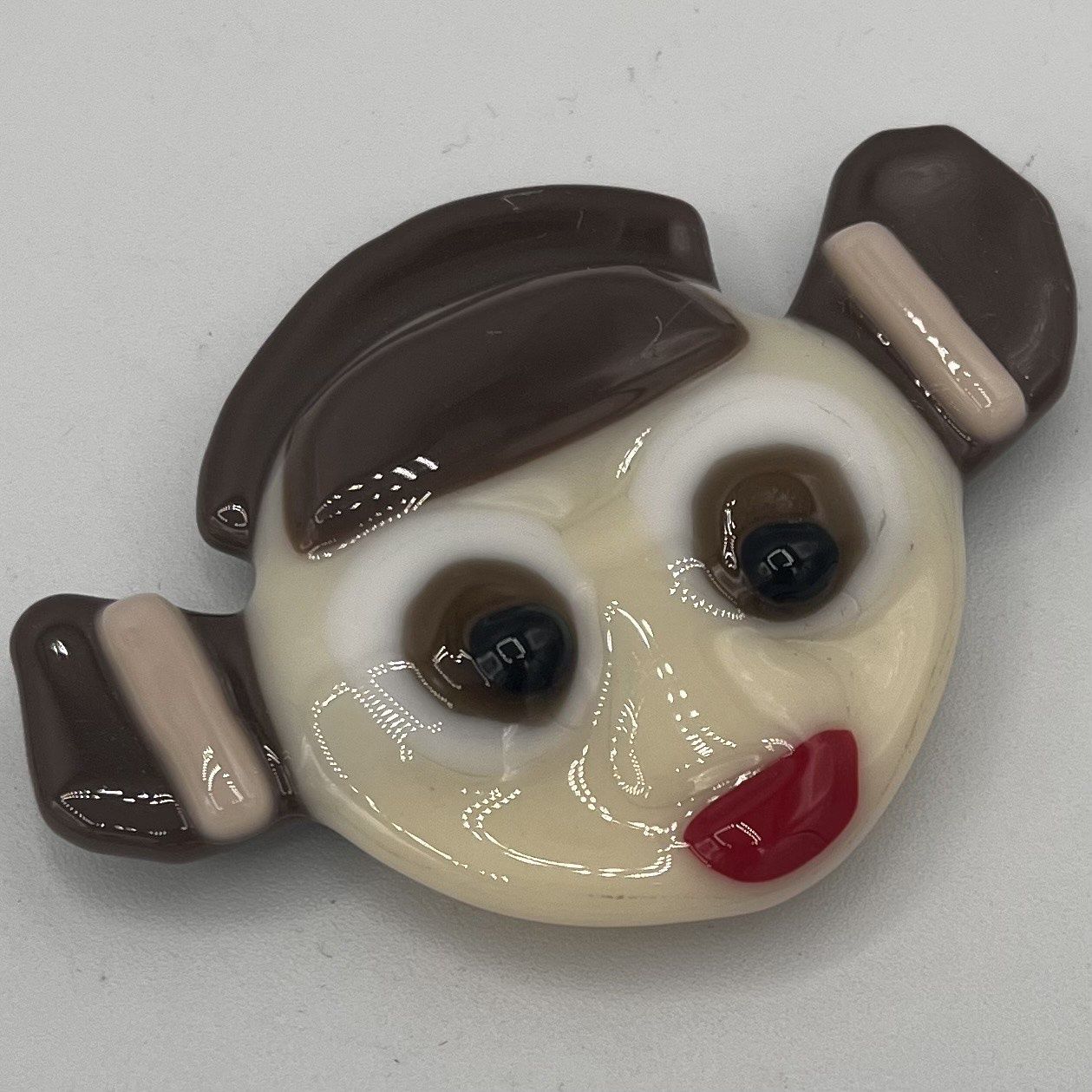 Mary Phifer, Fused Glass Magnet, Brunette Girl in Buns