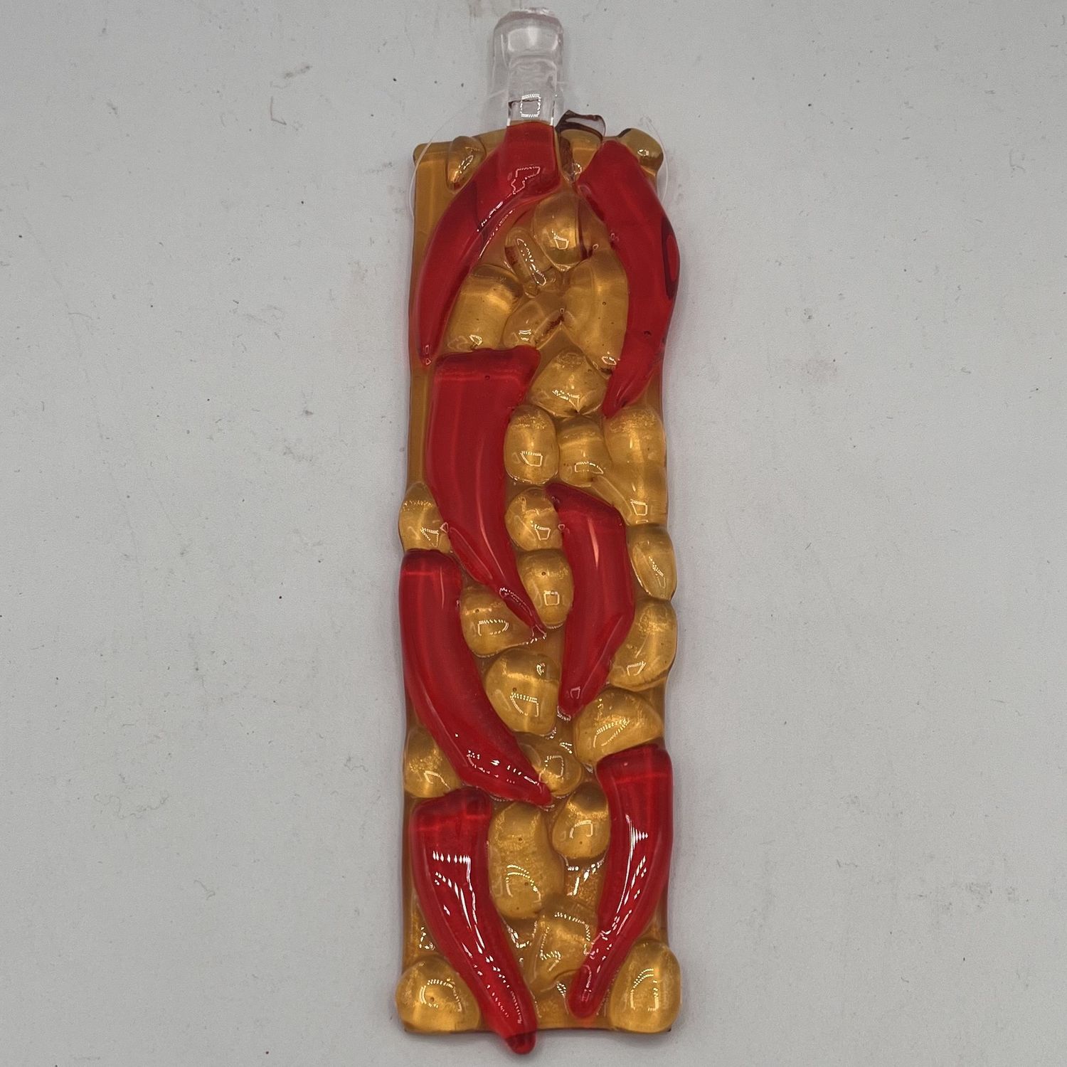 Evan Pohlman, Fused Glass Suncatcher, Red and Yellow Design