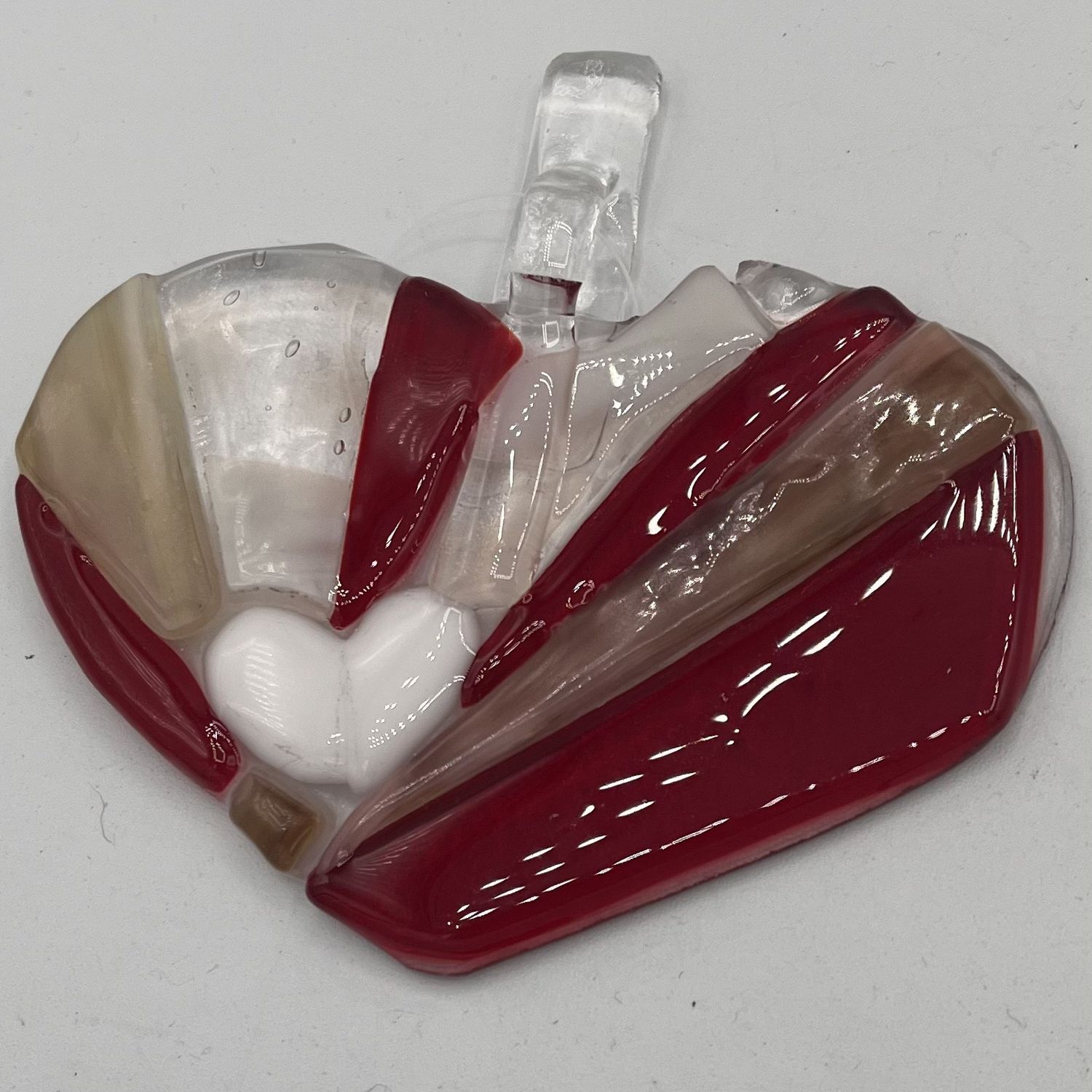 Meredith Bokeno, Fused Glass Suncatcher, Streaky Heart
