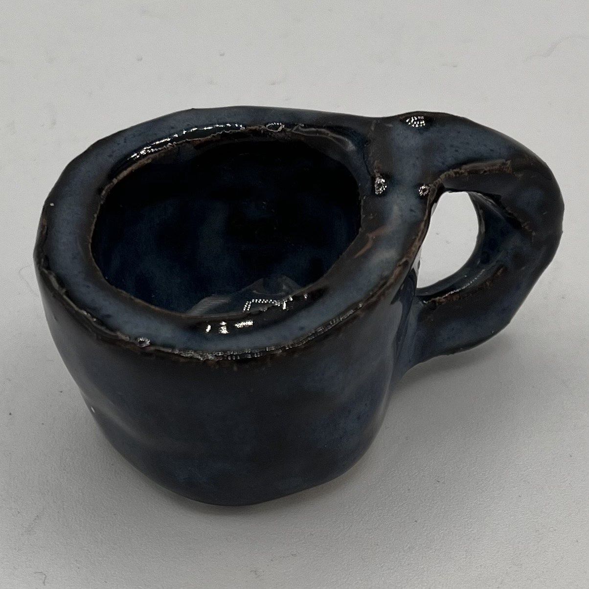 Kathleen Honeycutt, Ceramic Teacup, Tiny and Dark Blue