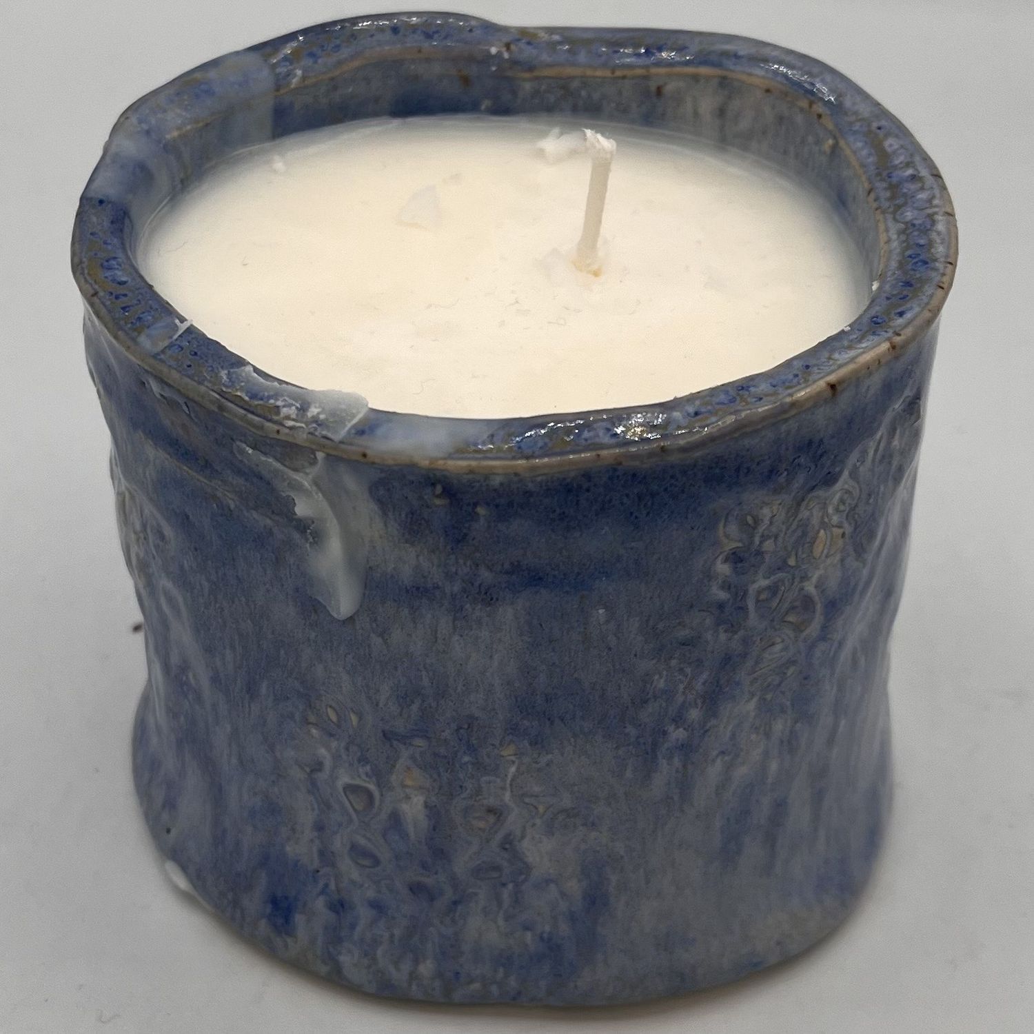 Katie Albers, Ceramic Candle, Light Blue Design