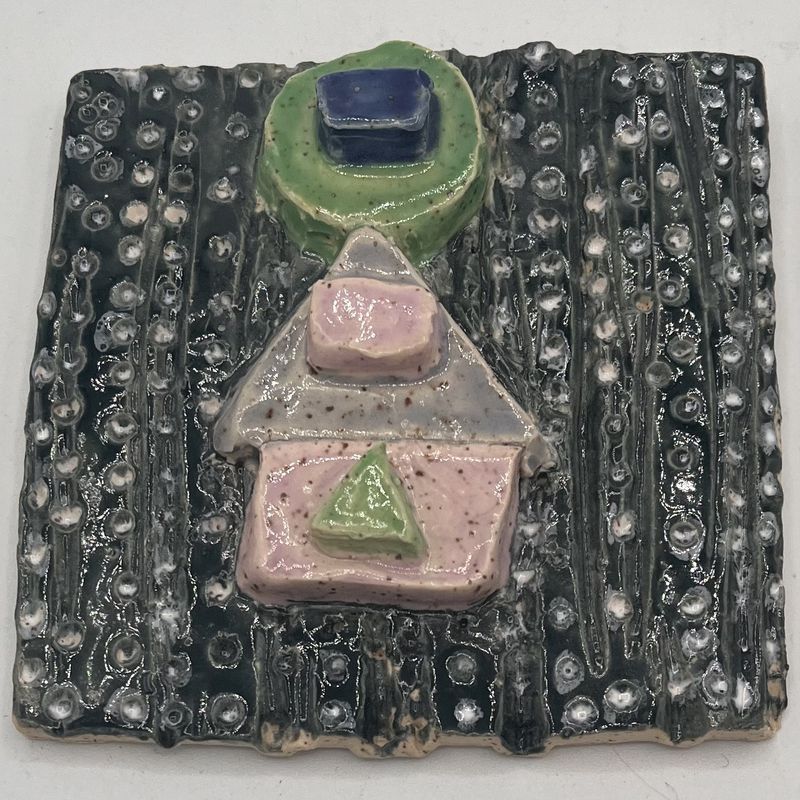 Allison Davis, Ceramic Wall Hanging, Colorful House
