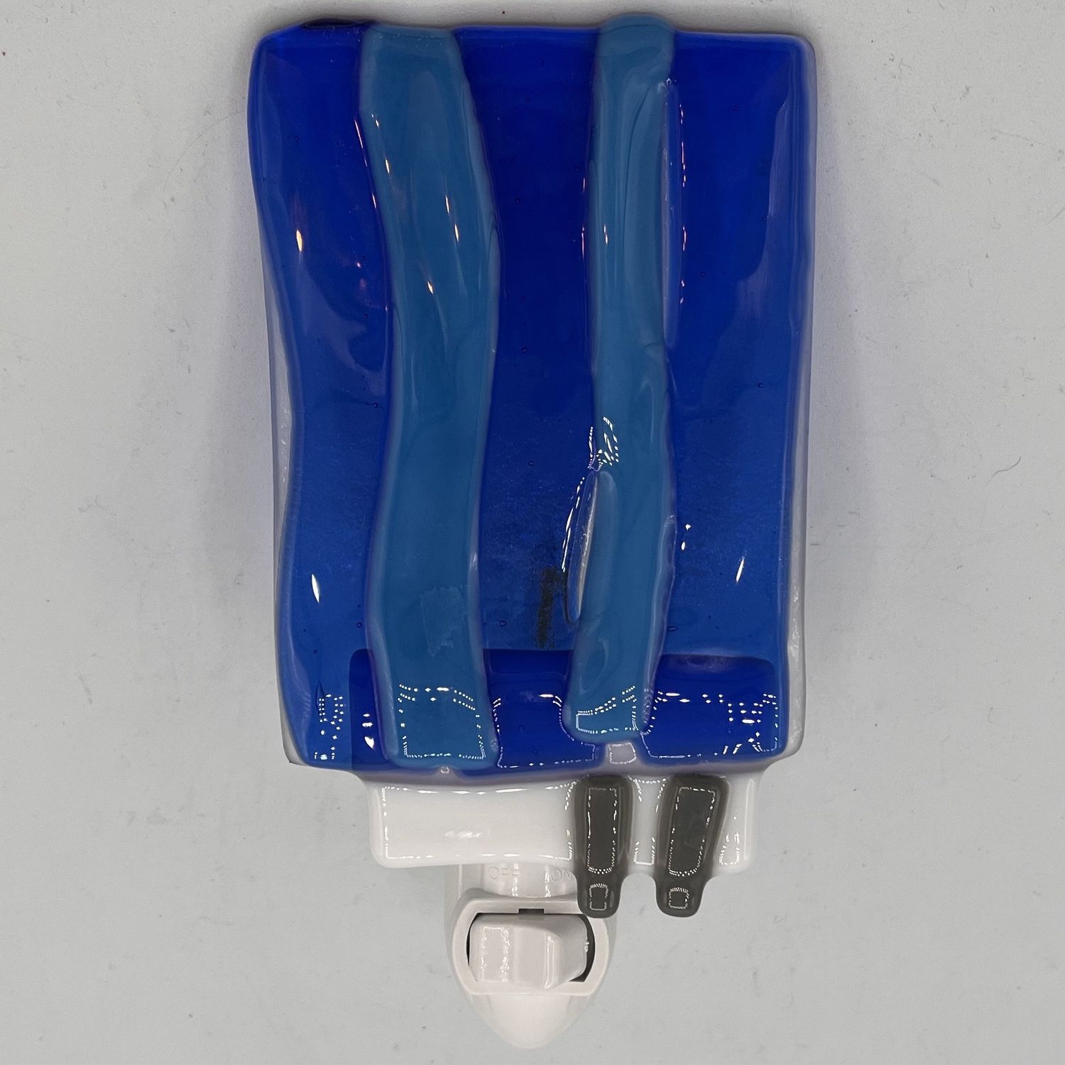 Kara Burgdorf, Fused Glass Nightlight, Blue Lines