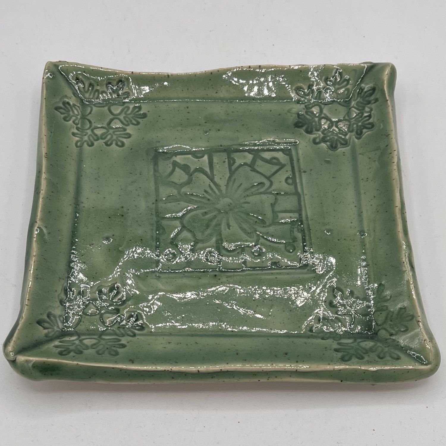 Erin Betz, Ceramic Dish, Snowflakes and Present