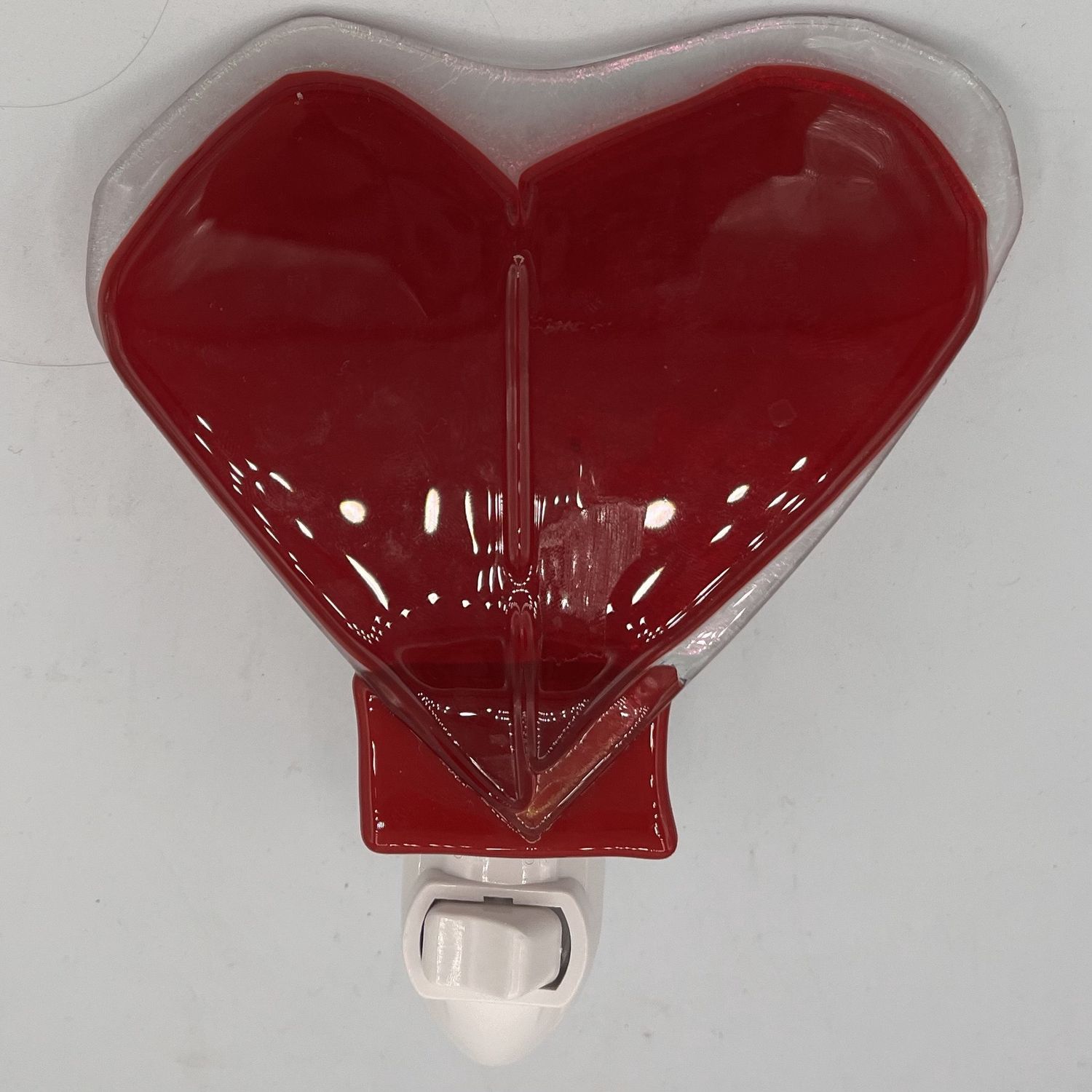 Andrea Walker, Fused Glass Nightlight, Red Heart