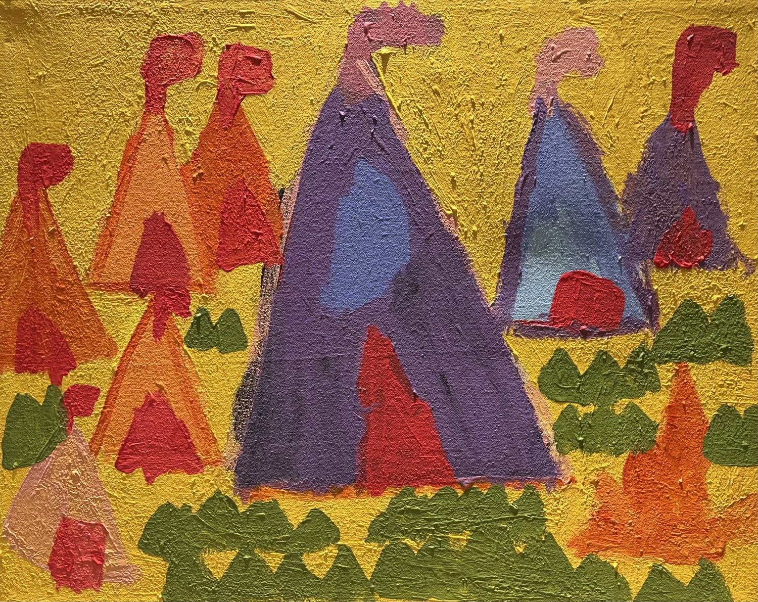 Annie Baxter, Acrylic on Canvas, &#39;Sunshine Camp&#39;