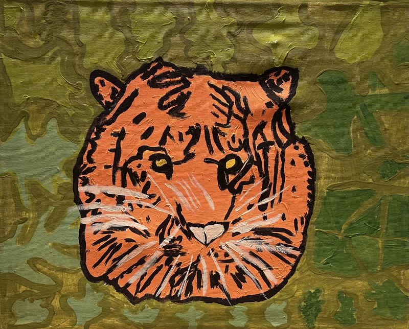 Saul Ray, Acrylic on Canvas, &#39;The Bengal Tiger&#39;