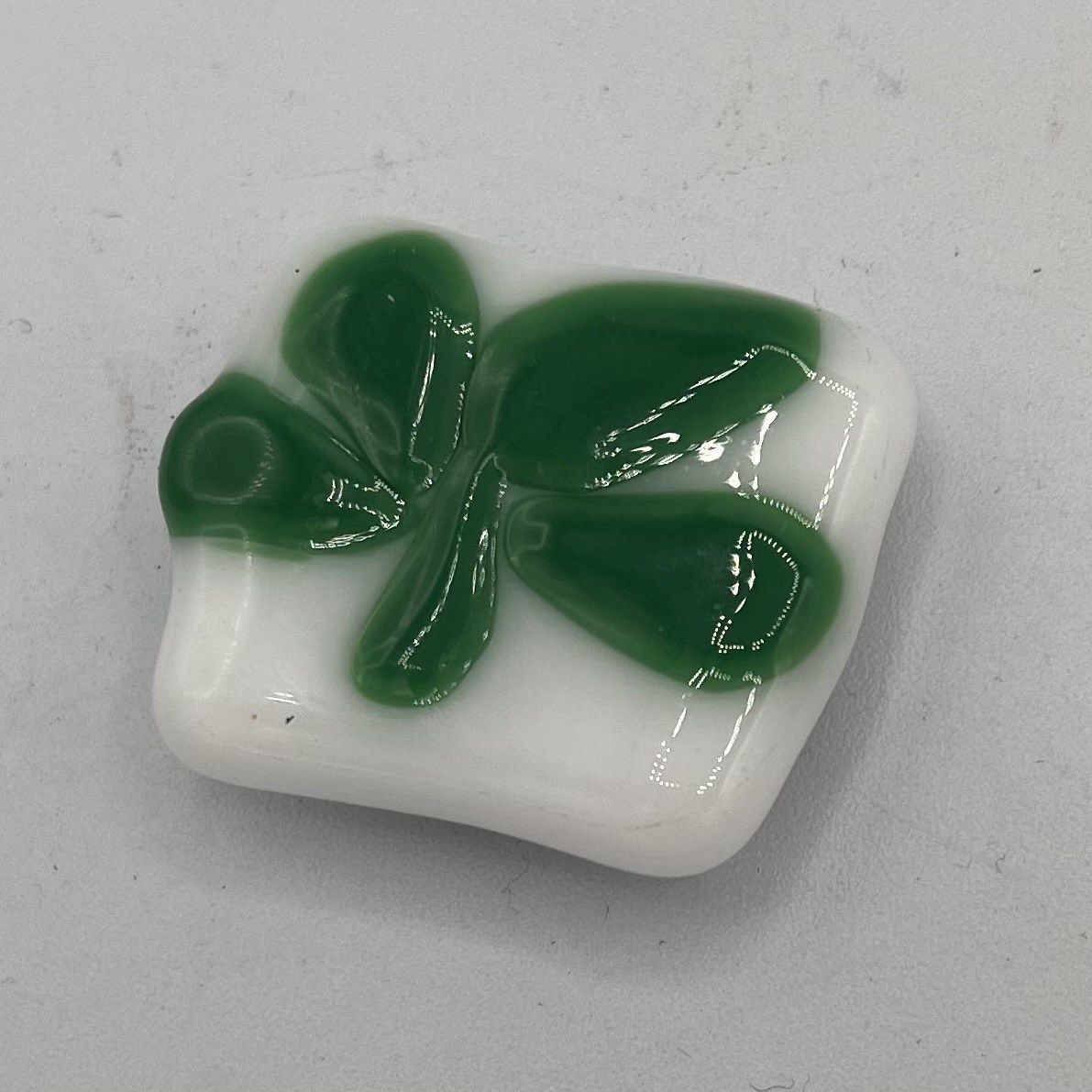 Jody Mann, Fused Glass Magnet, Four Leaf Clover
