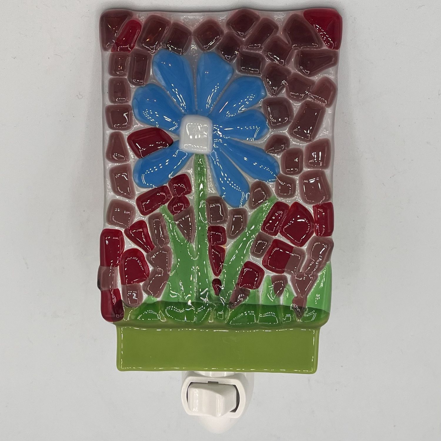 Mallory Miller, Fused Glass Nightlight, Blue Flower