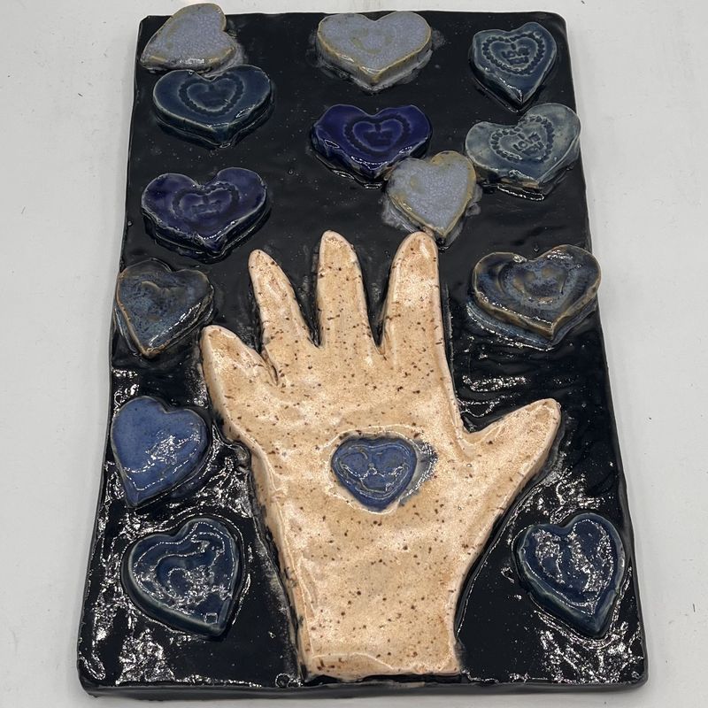 Cassie Sullivan, Ceramic Wall Hanging, Loving Hand