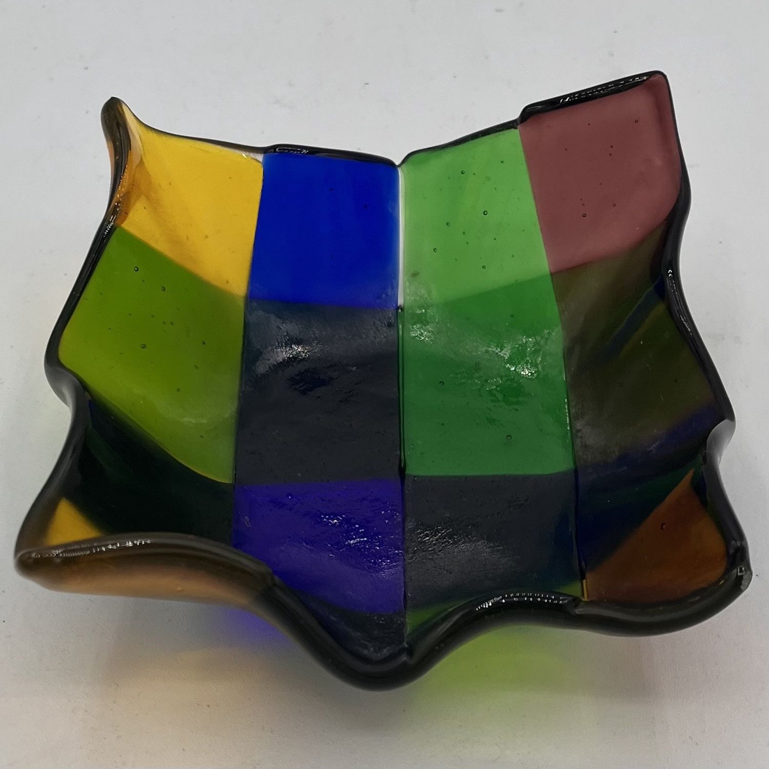 Andrea Walker, Fused Glass Drape, Colorful Squares