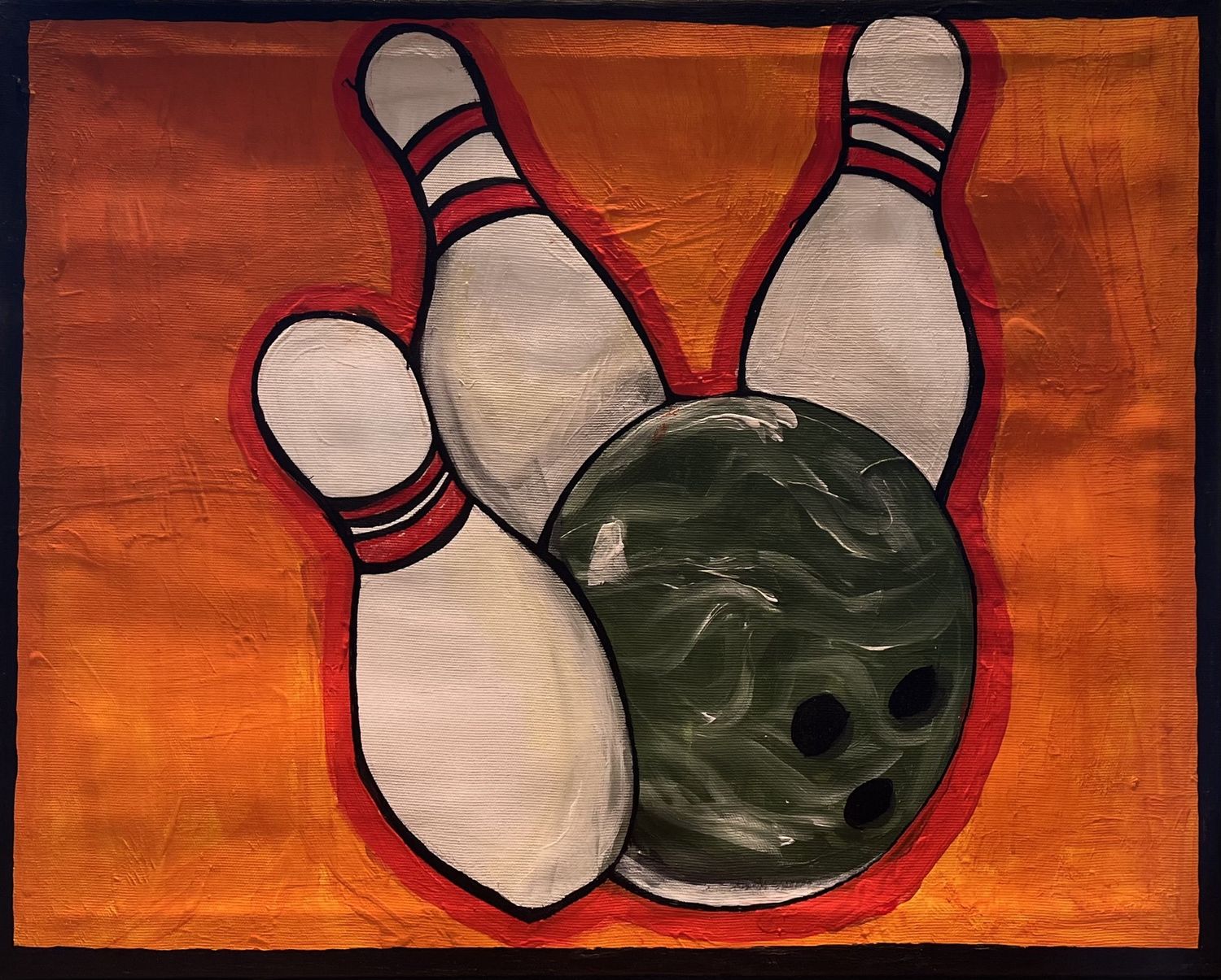 Evan Pohlman, Acrylic on Canvas, &#39;Bowling&#39;