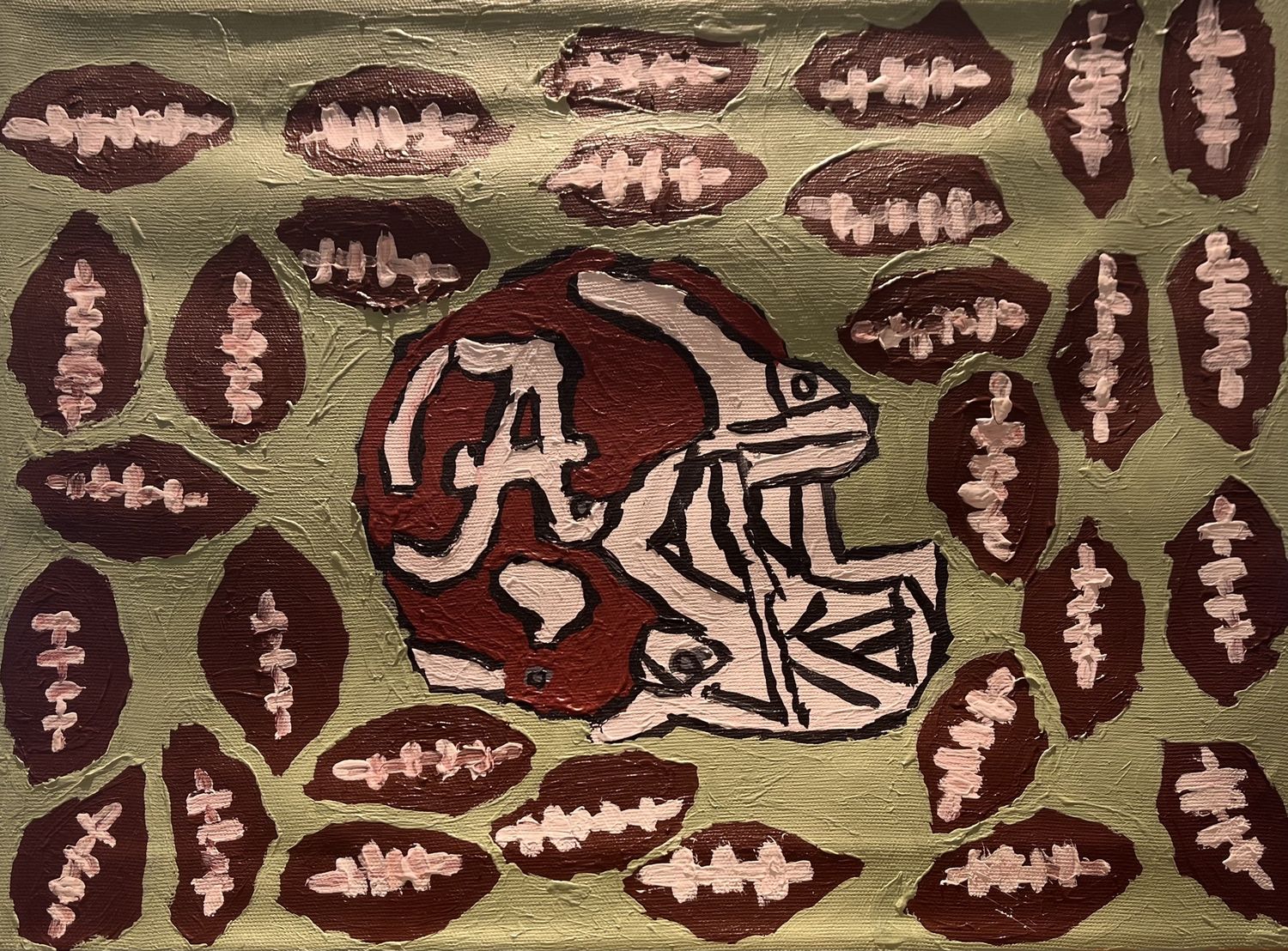 Cassie Sullivan, Acrylic on Canvas, &#39;Football Helmet&#39;
