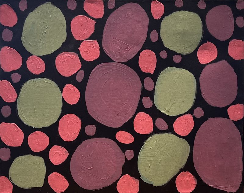 Andrea Walker, Acrylic on Canvas, &#39;Colorful Crew of Circles&#39;