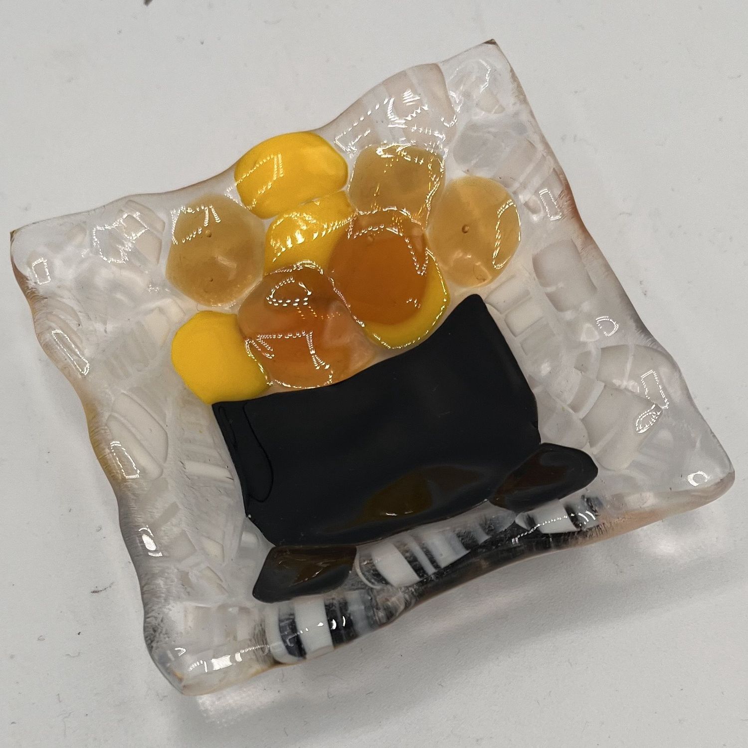 Michael Smith, Fused Glass Ring Dish, Pot of Gold