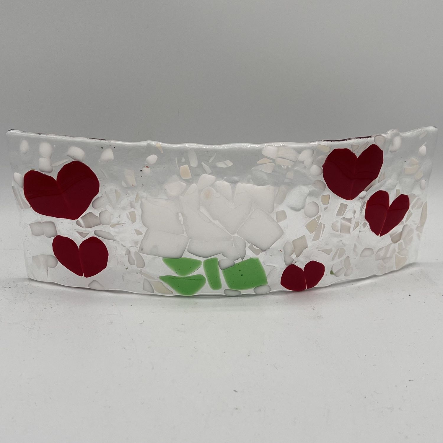 Megan Hill, Wavy Glass Stand Piece, Lovely White Rose