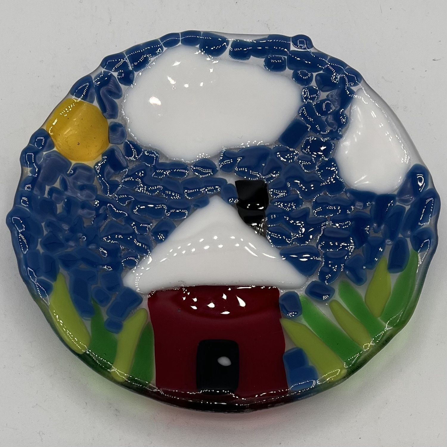Bobbie Jo Robinson, Fused Glass Dish, Red House