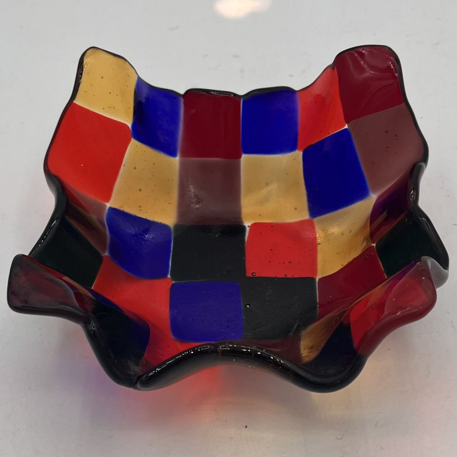David Campbell, Fused Glass Drape, Multicolor Squares