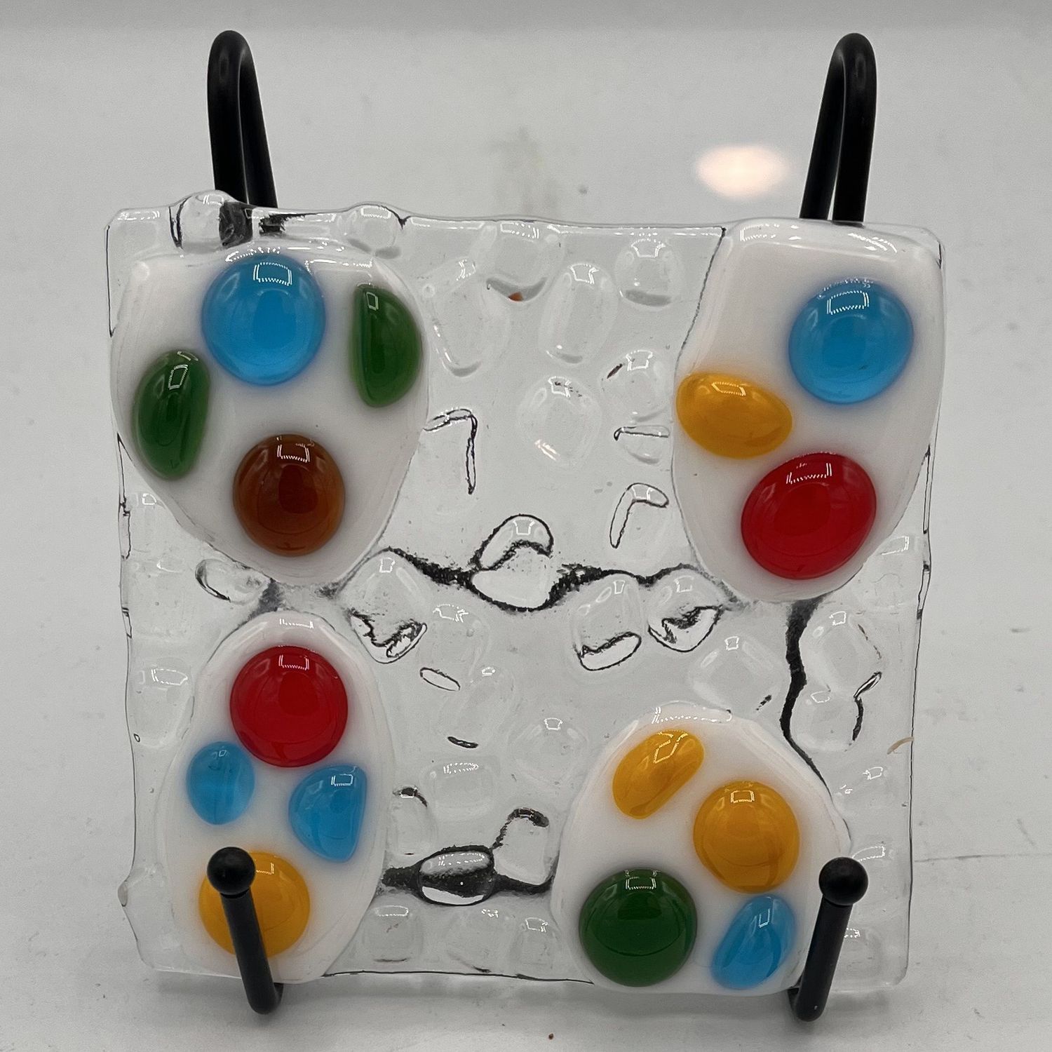 Amy Thompson, Fused Glass Stand Piece, Colorful Circles