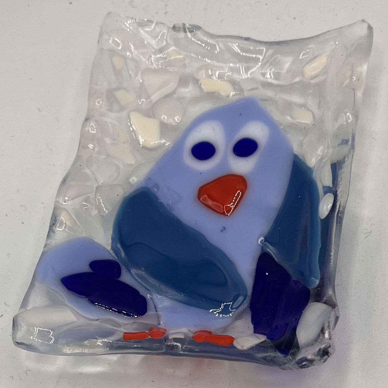 Mary Phifer, Fused Glass Soap Dish, Blue Bird