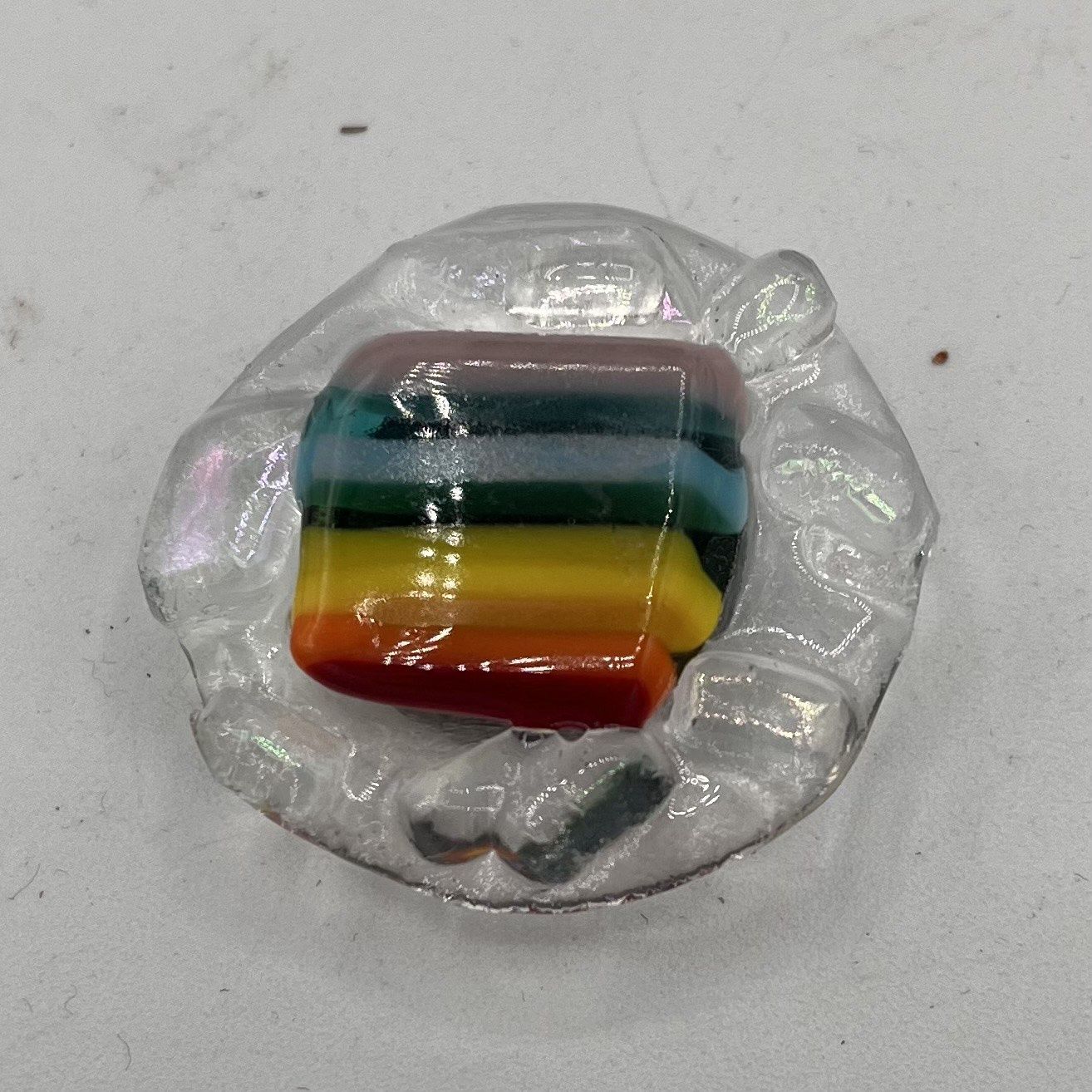 Alphonso Rowe, Fused Glass Magnet, Small Rainbow Square
